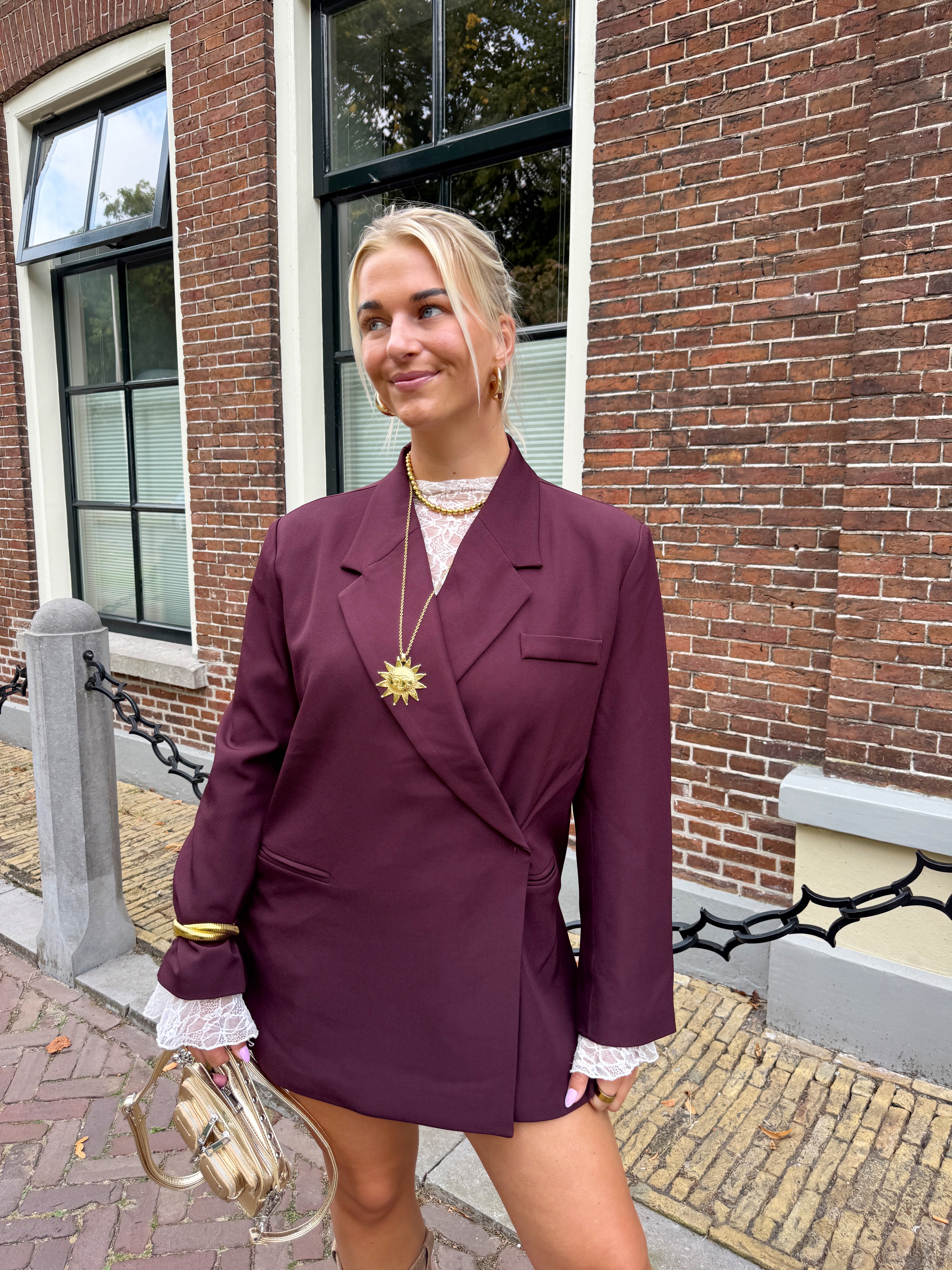 Boxy Oversized Blazer | Bordeaux