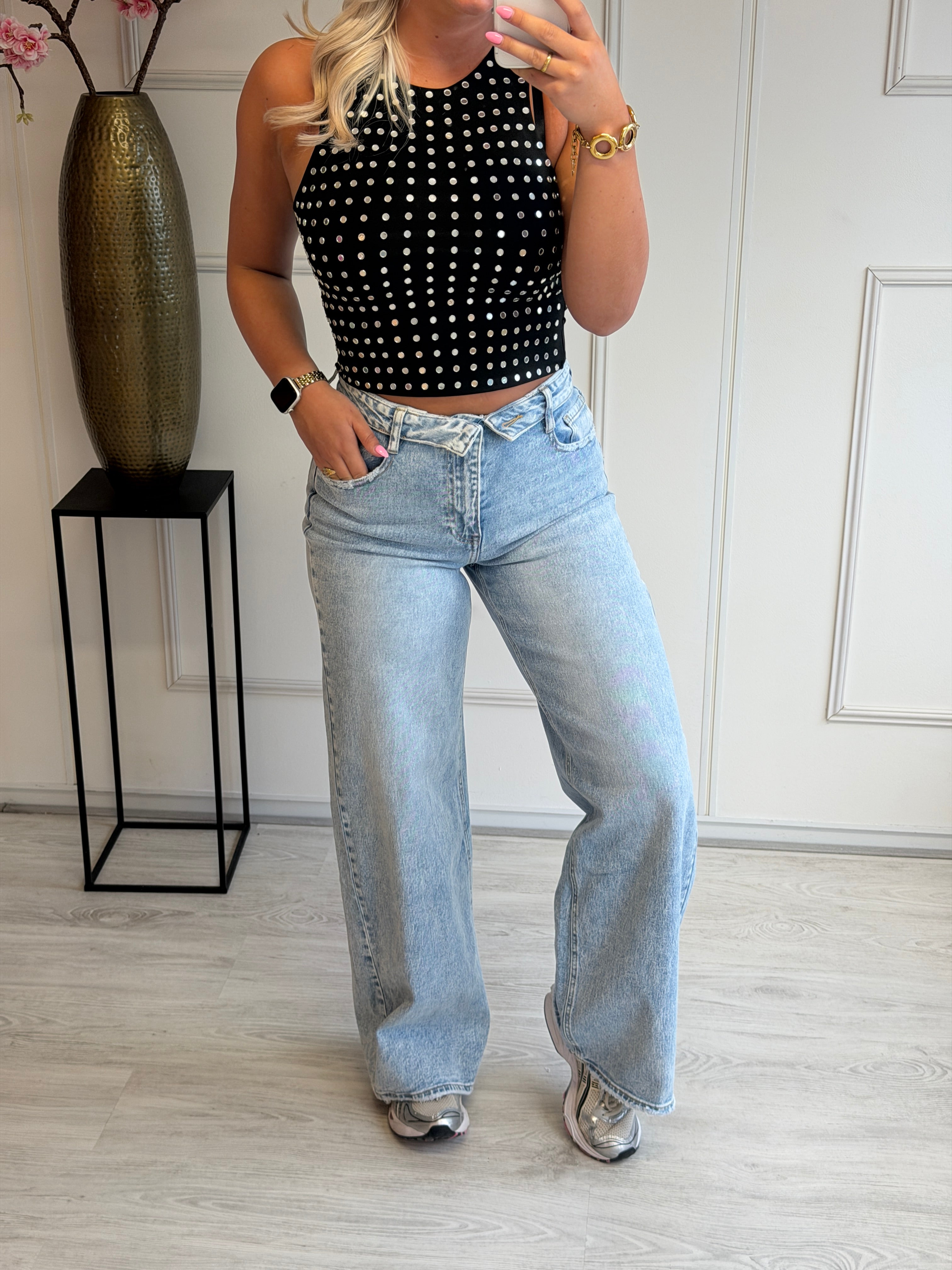 Omslag Stretch Jeans | Blauw