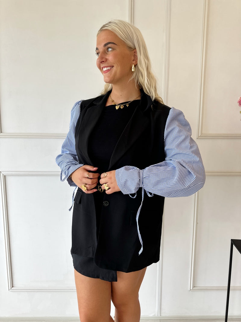 Limited Pinstripe Blazer | Blauw Wit