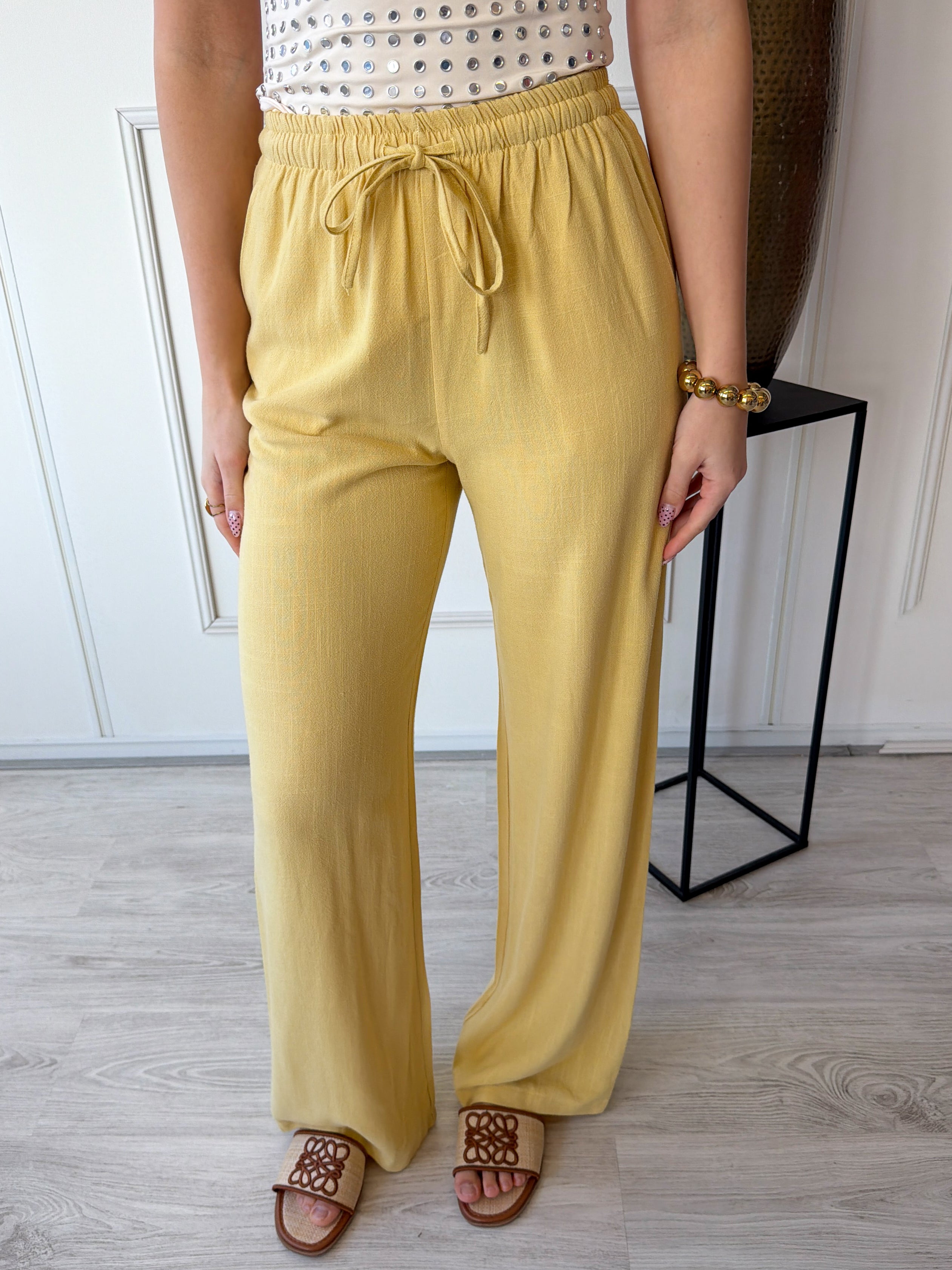 Linnen Broek | Geel