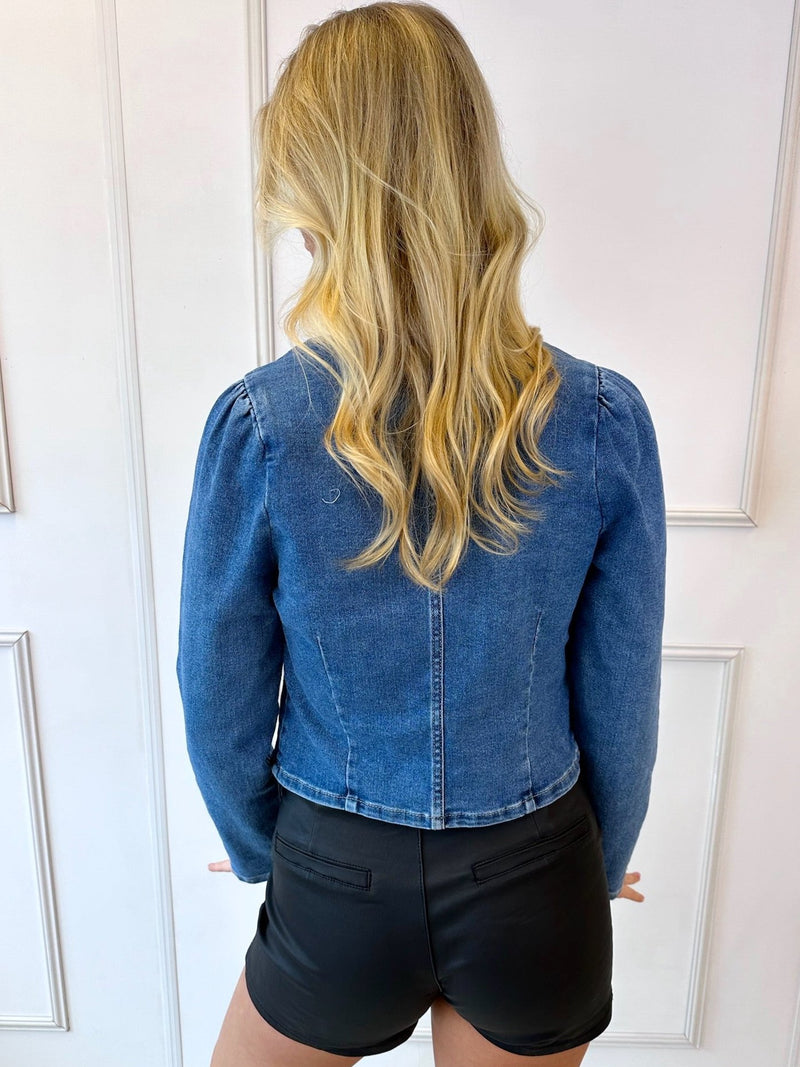 Gina Denim Blouse | Blauw