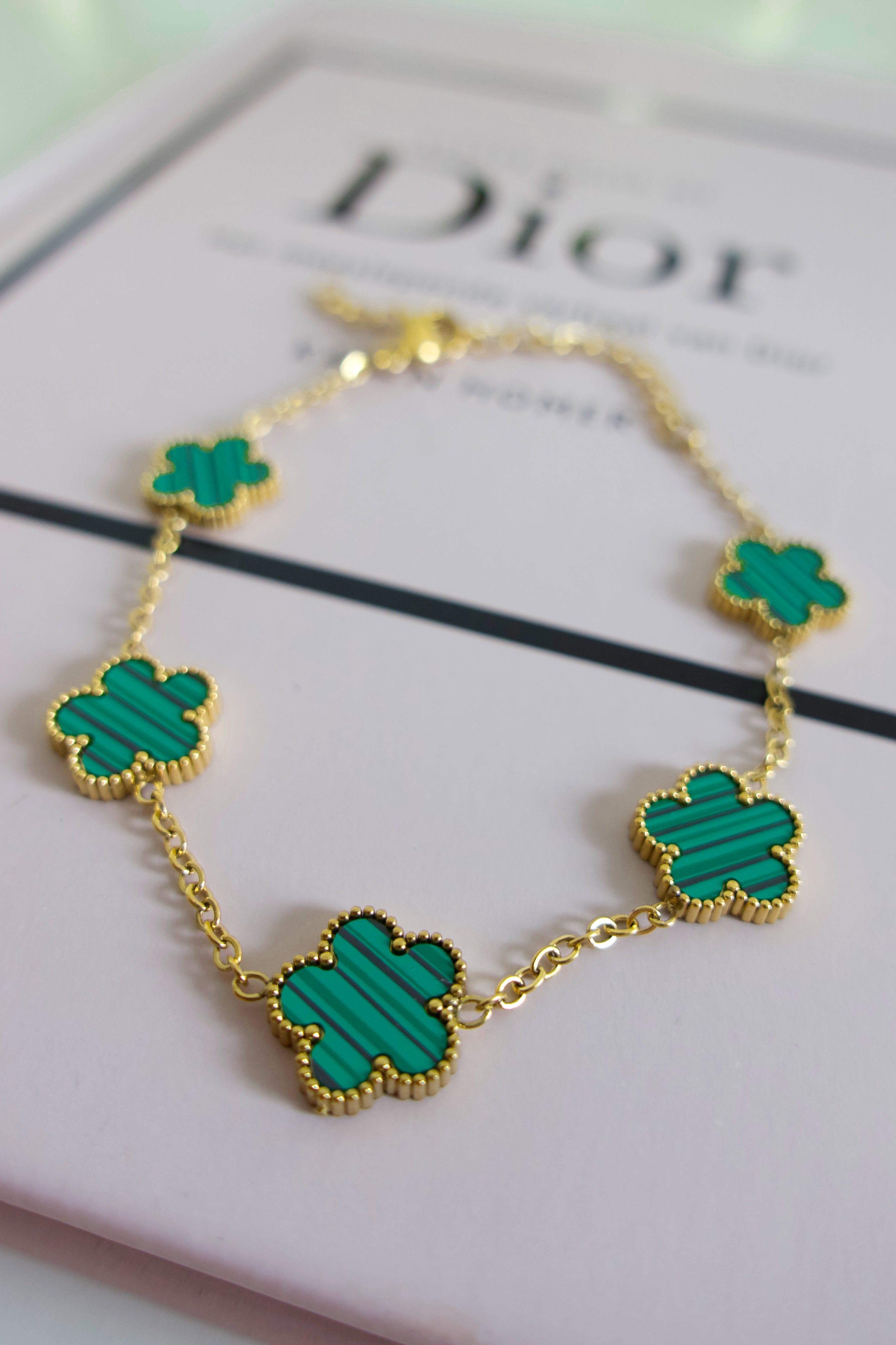 Klaver Armband | Groen - Goud
