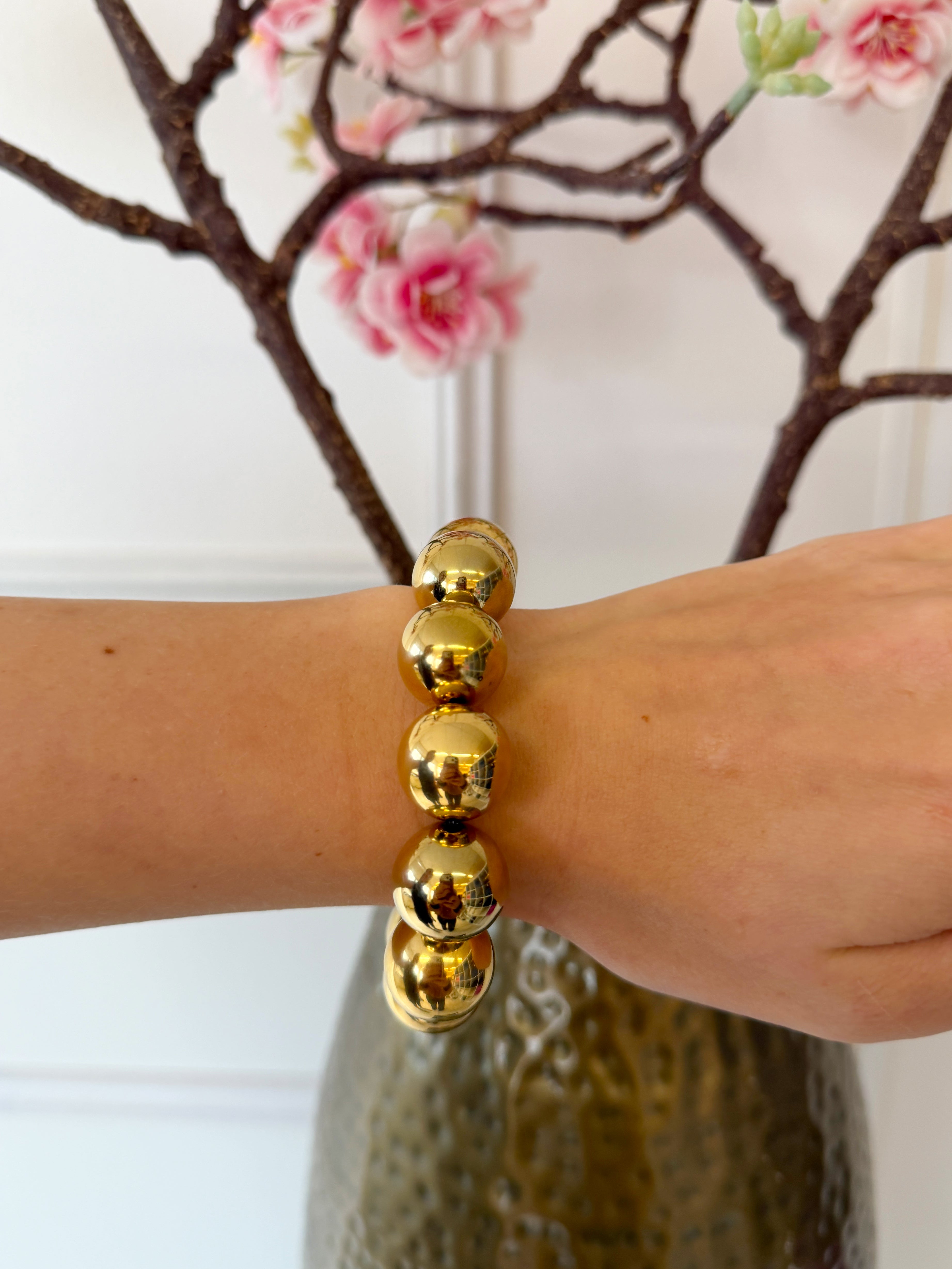 Grote Parel Armband | Goud