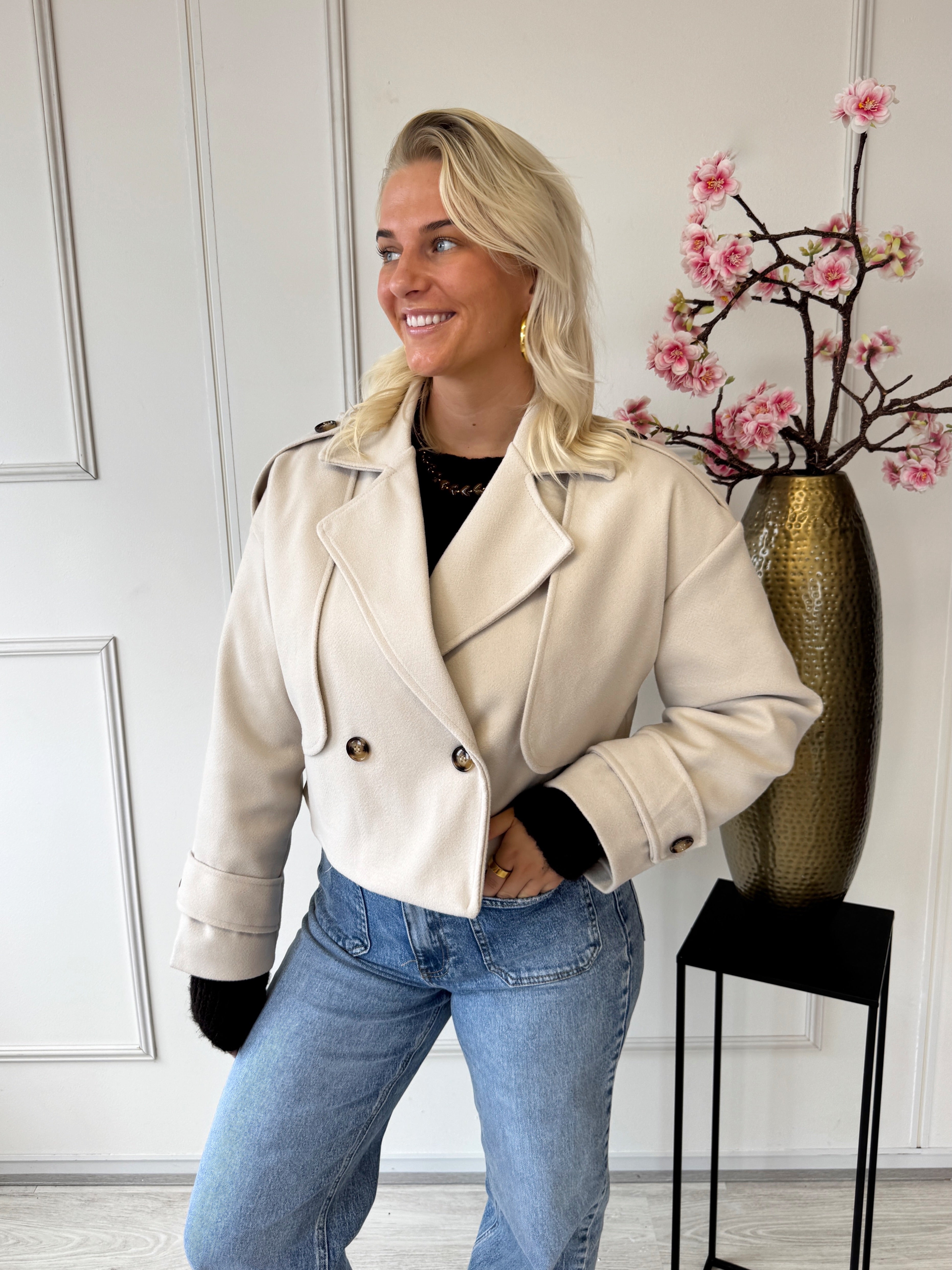 Trench Jasje Kort | Ecru