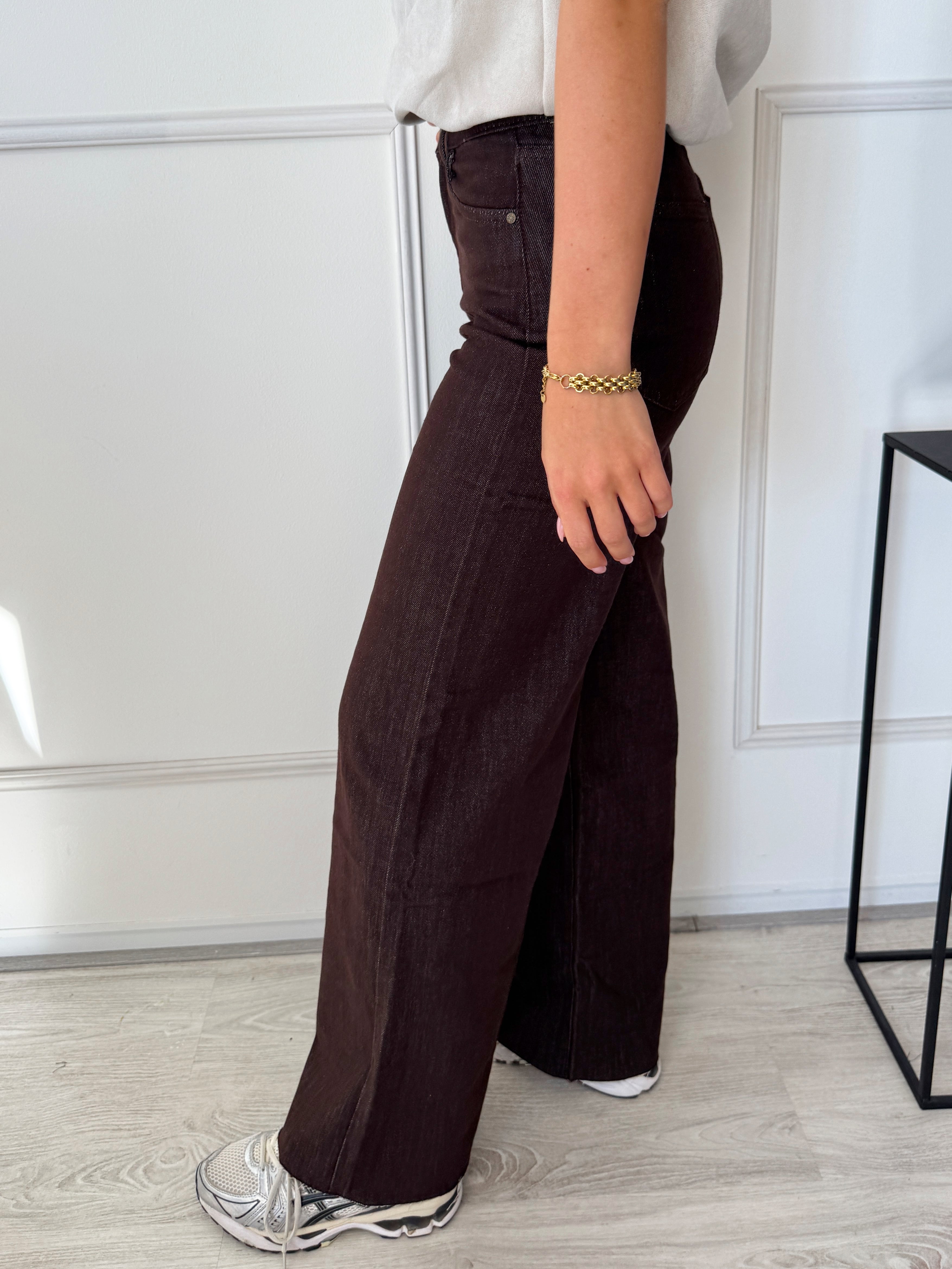 Ilva Wide Leg Jeans | Bruin