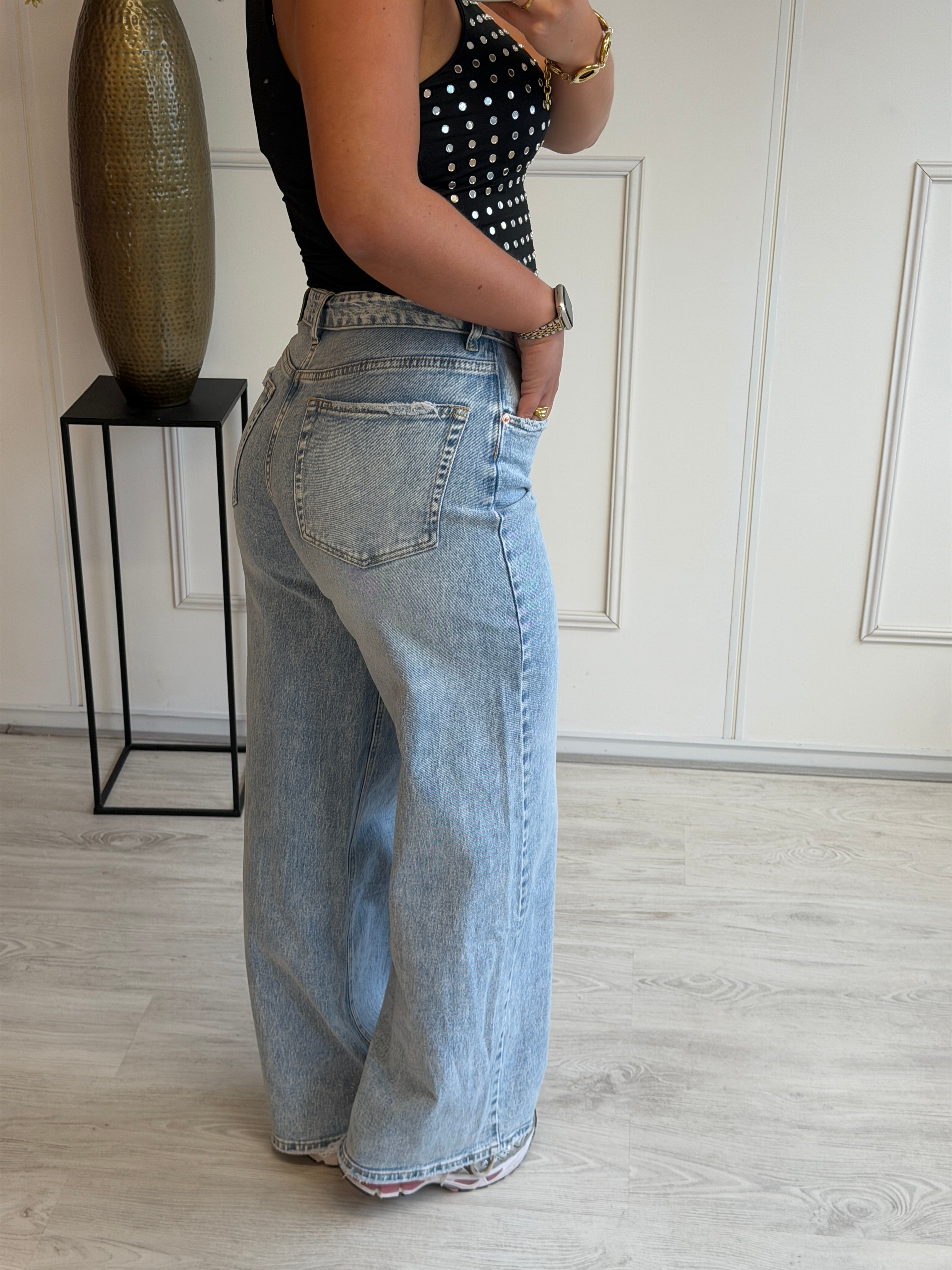 Omslag Stretch Jeans | Blauw
