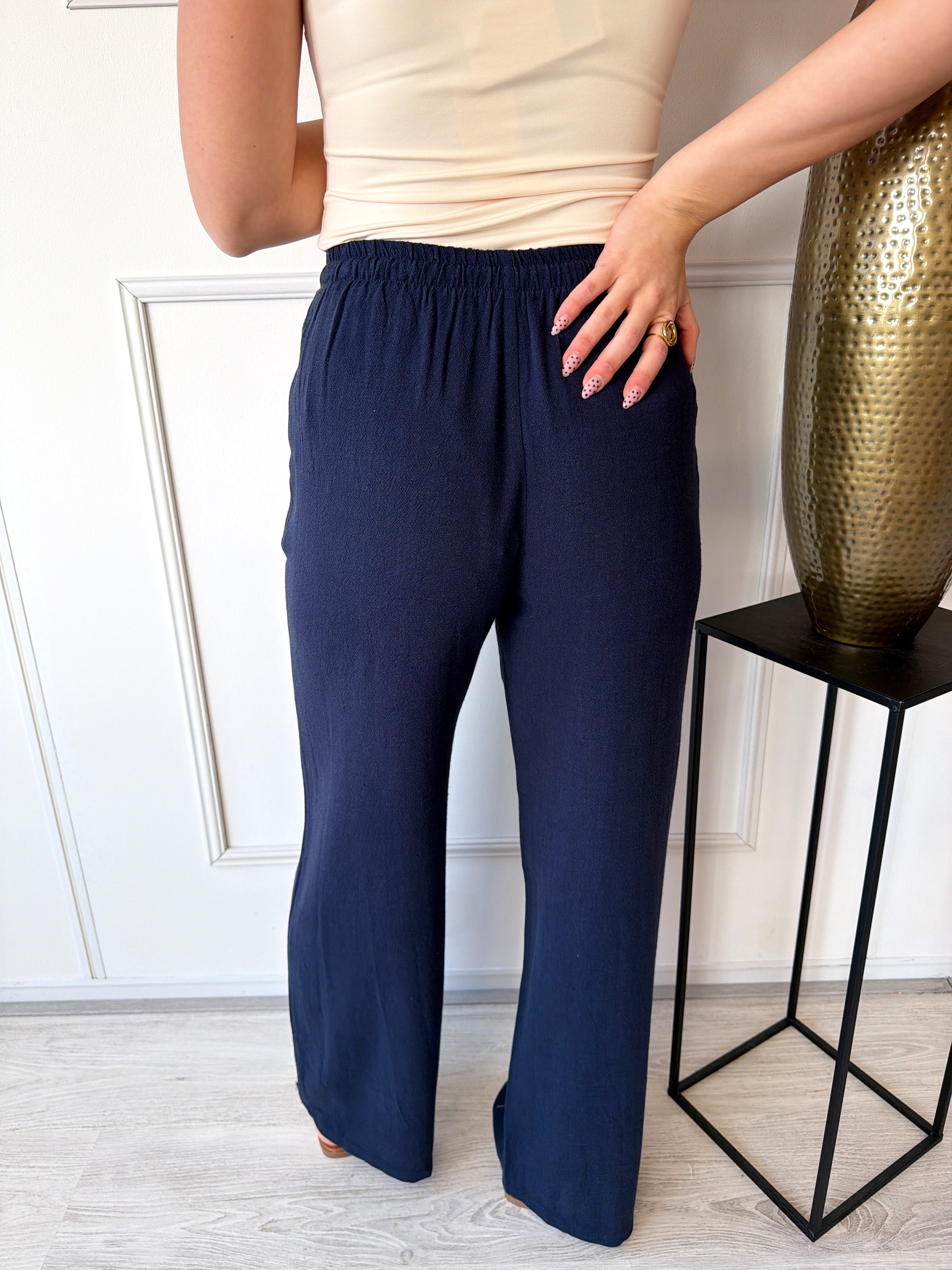 Linnen Broek | Navy
