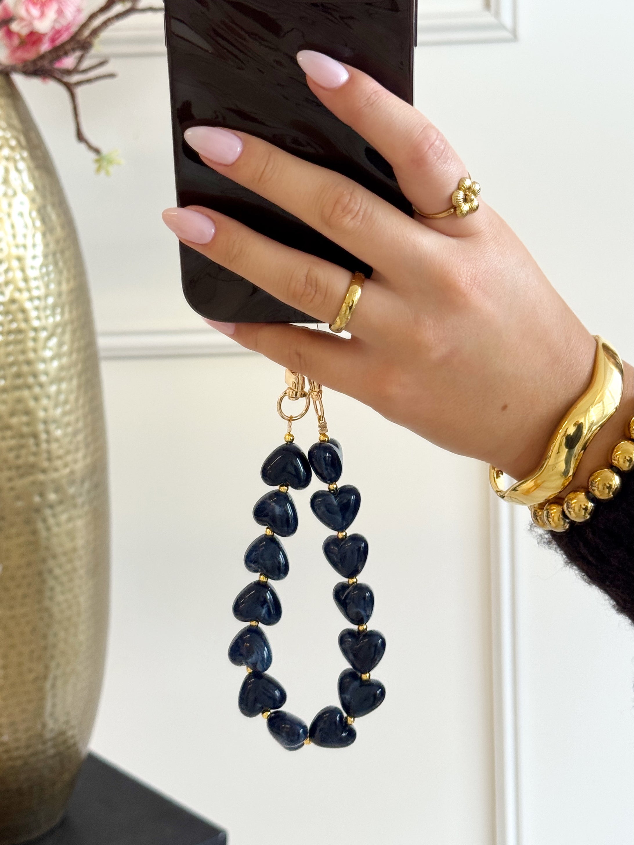 Bubble Hartjes Telefoonkoord | Blauw