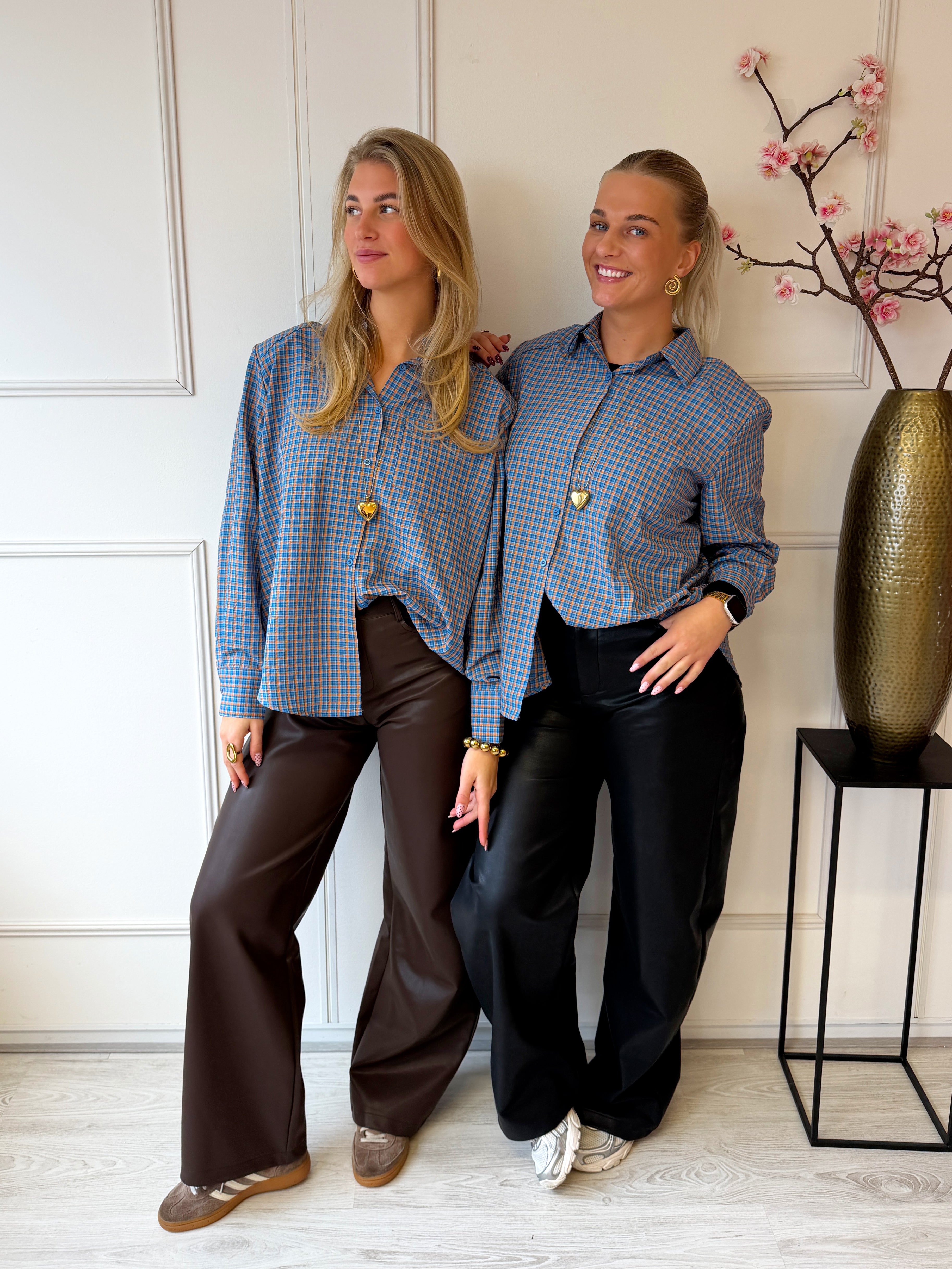 Poppy Blouse | Blauw Oranje
