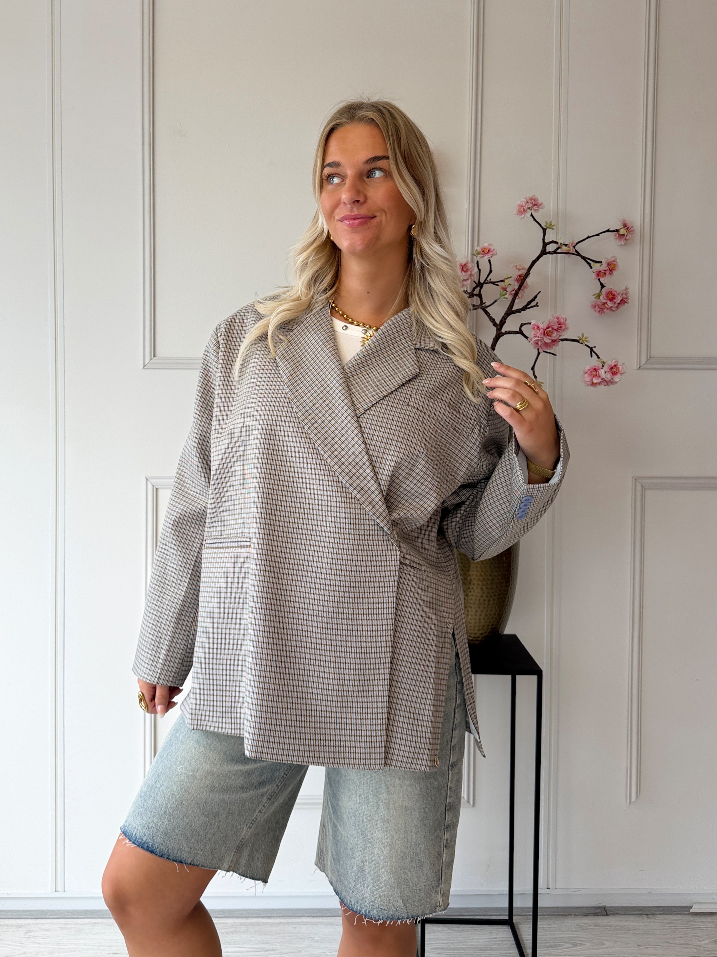Jill Geruite Blazer  | Jasmijn Blue Plaid