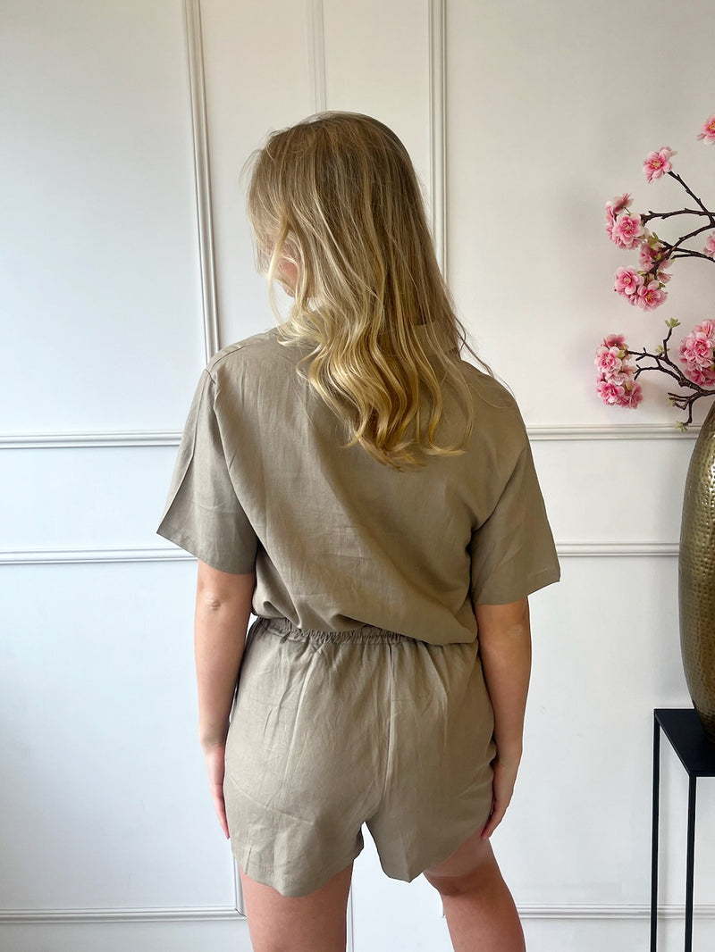 Linnen Short | Taupe