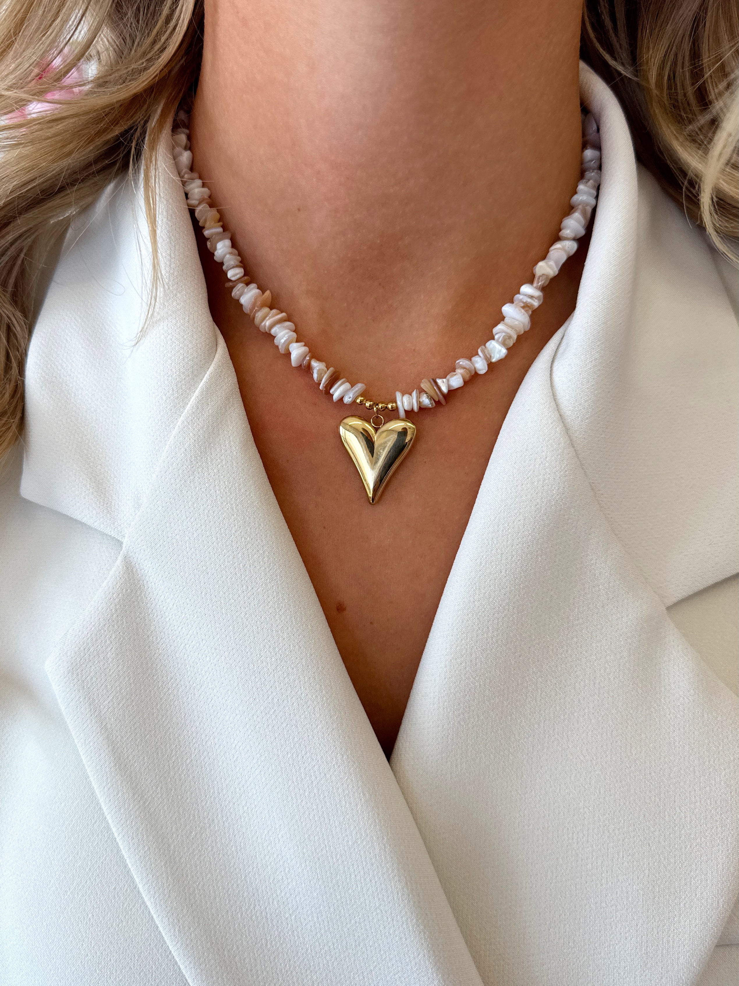 Steentjes ketting met hartje