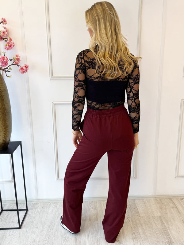 Basic Stretchy Pants | Bordeaux Rood