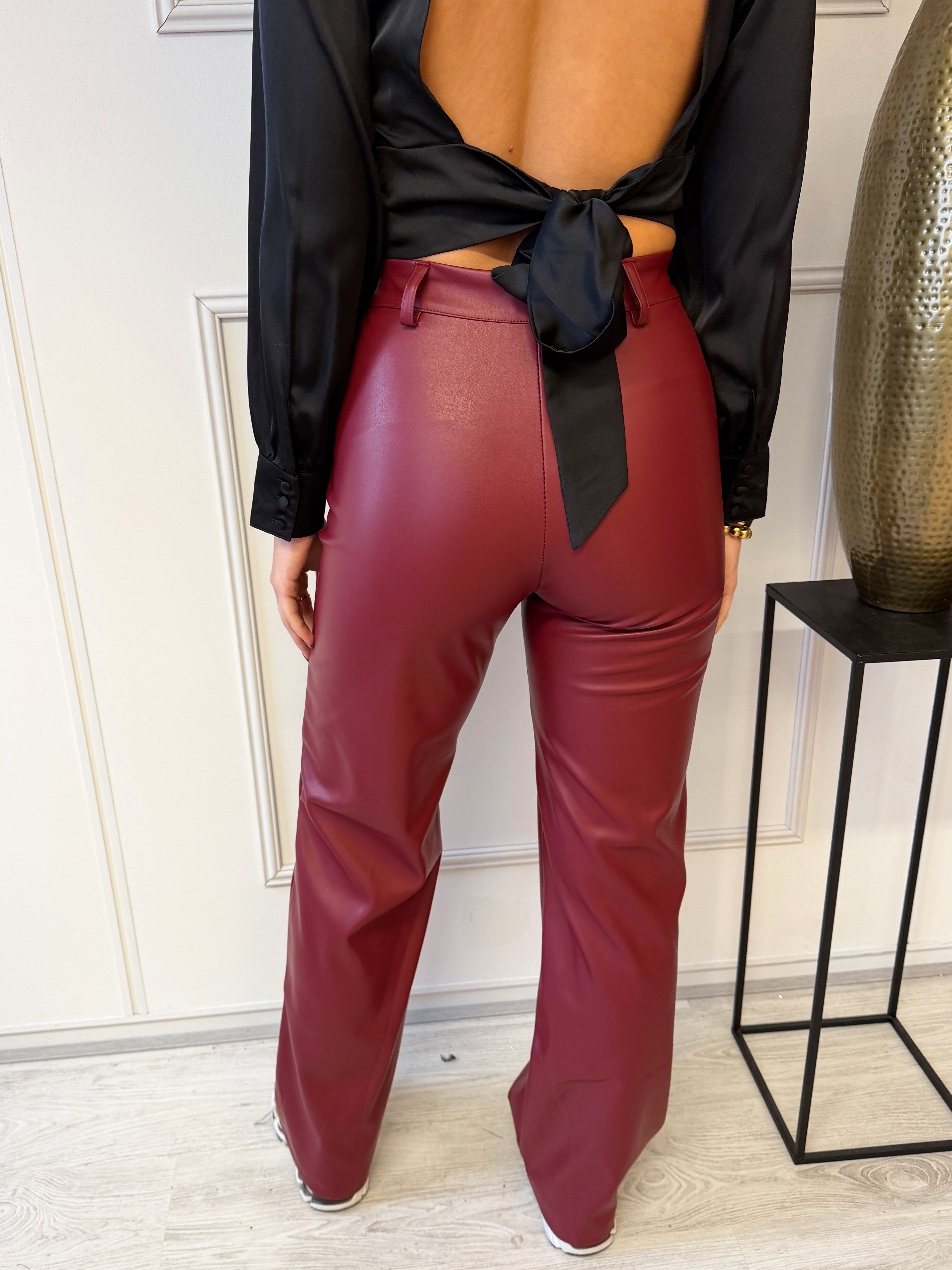 Leatherlook Broek | Rood