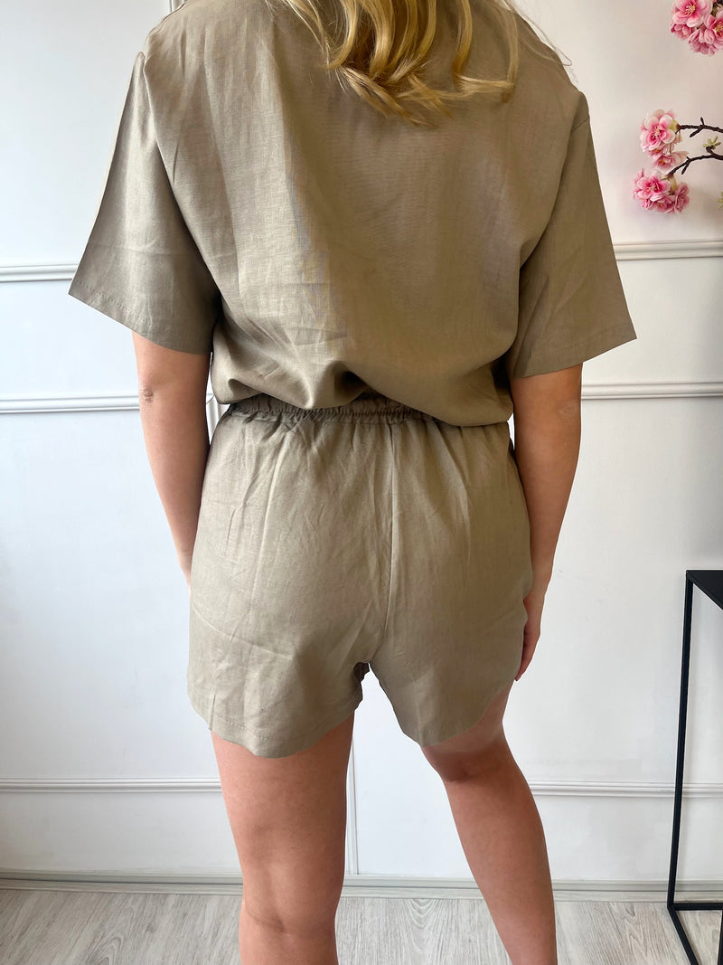 Linnen Short | Taupe