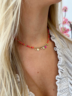 Summer Smile Ketting | Roze / Oranje