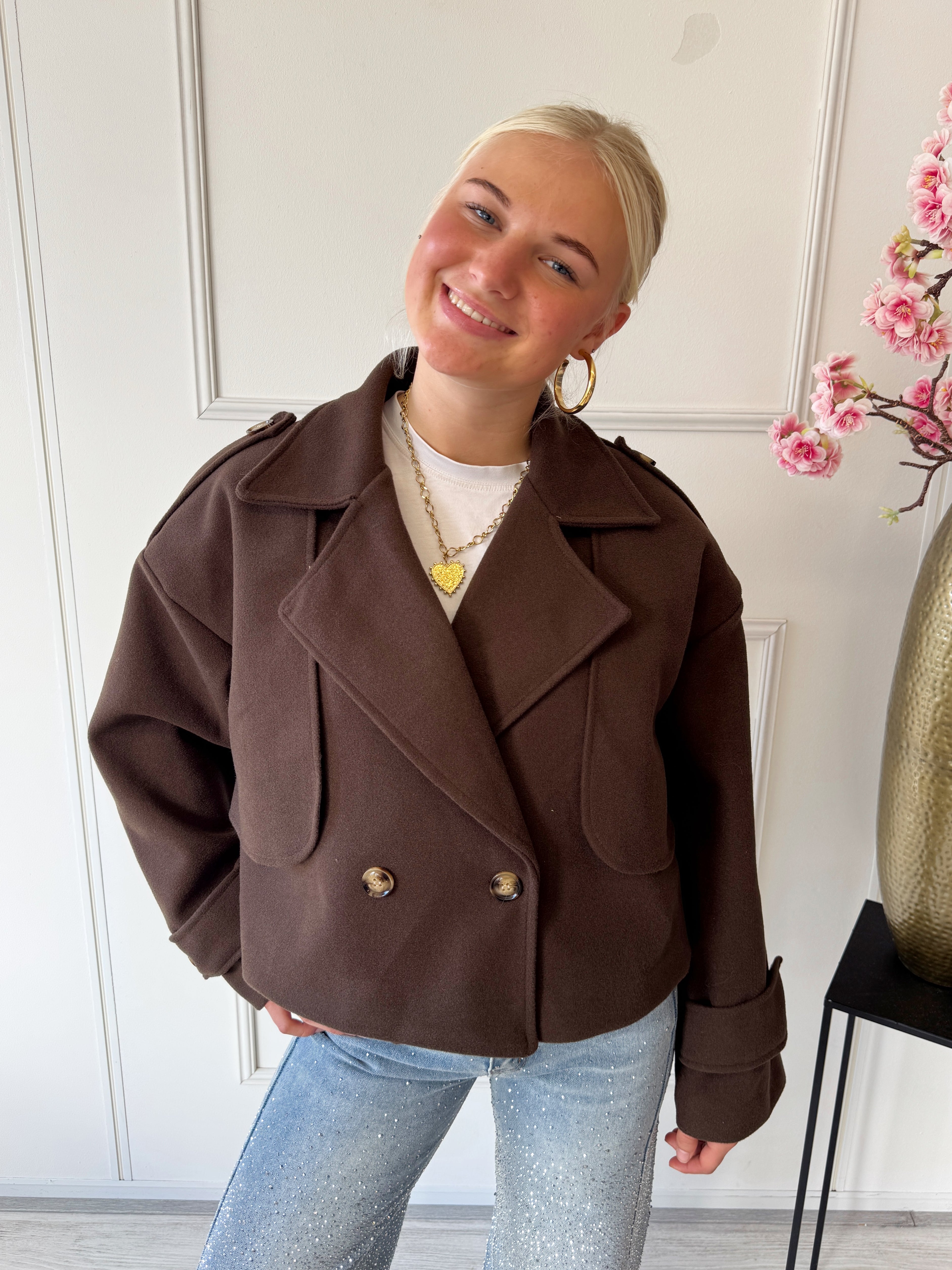 Trench Jasje Kort | Bruin