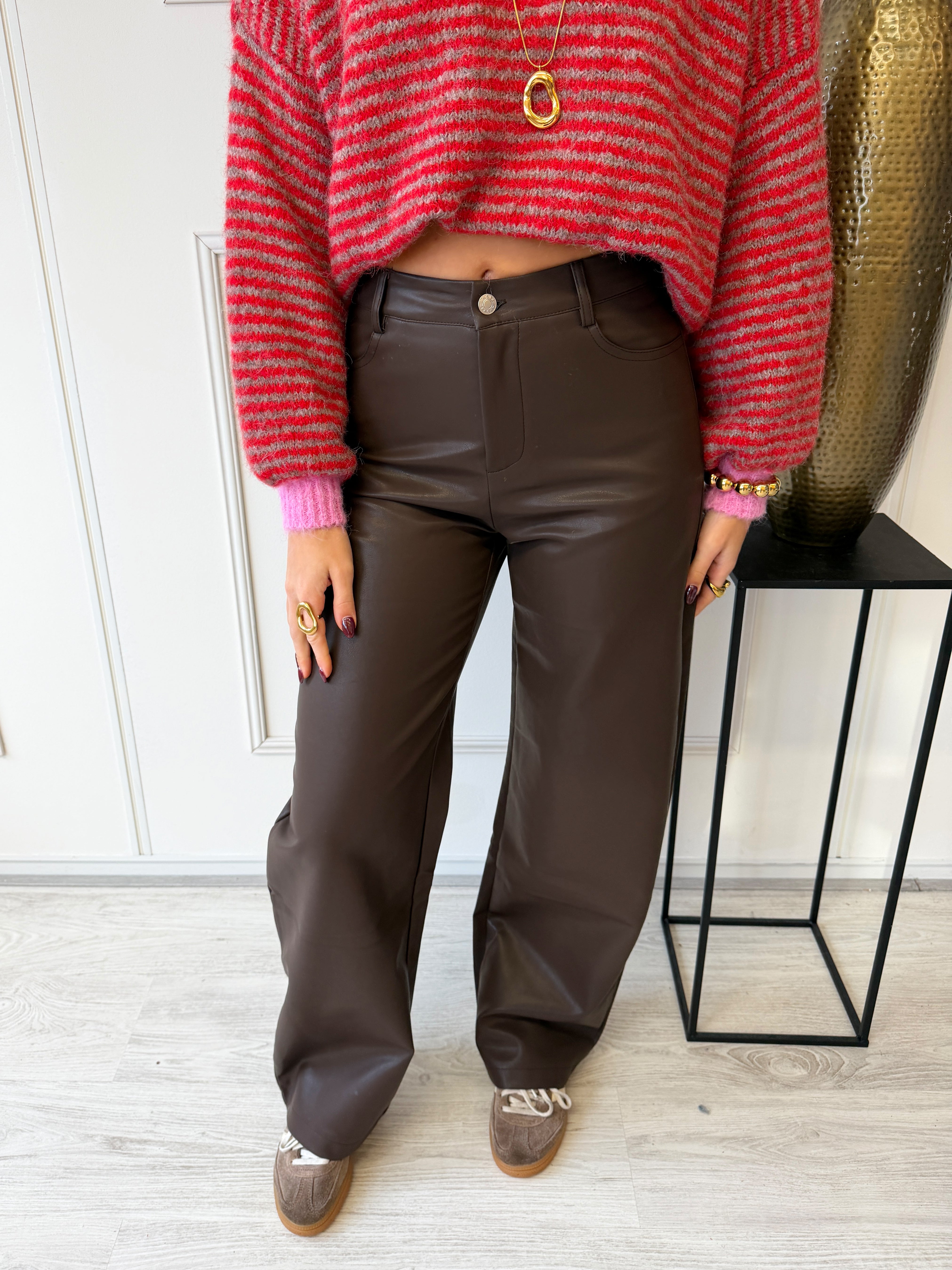 Coated Broek | Bruin