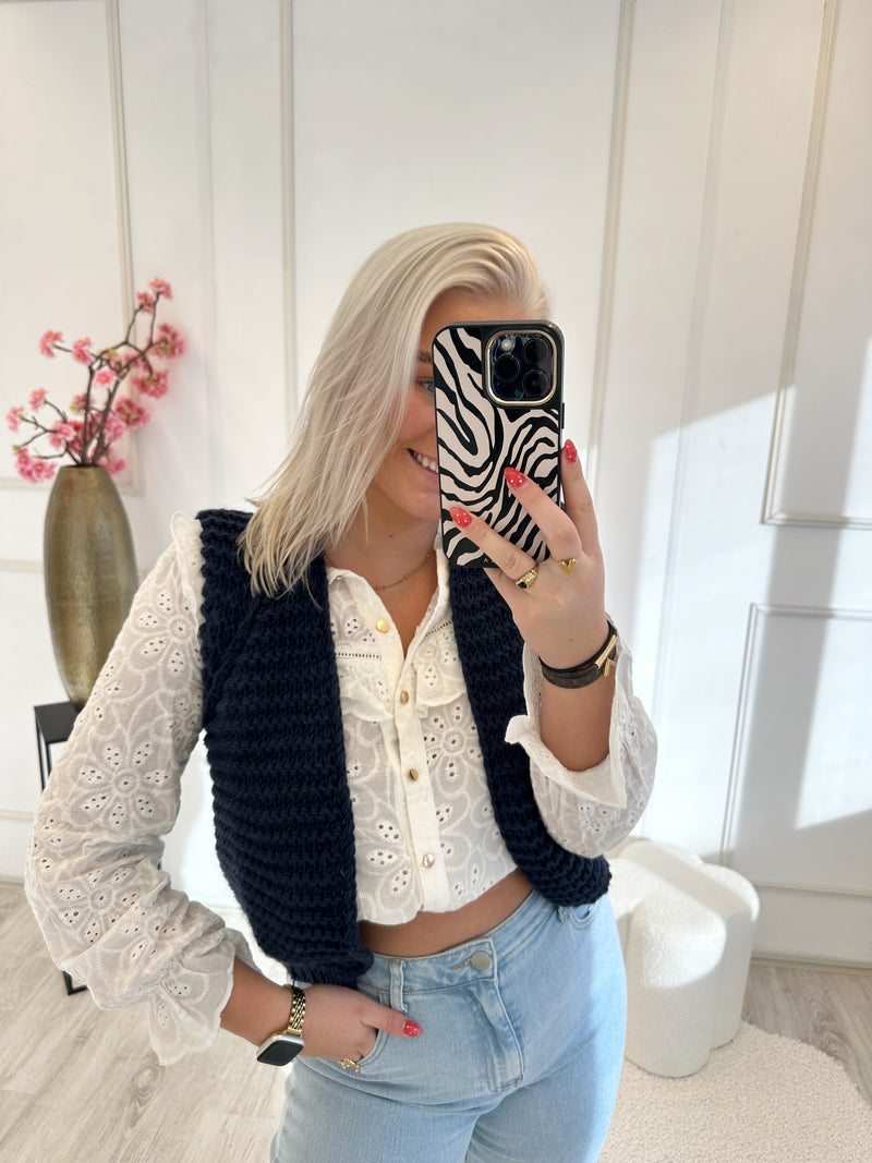 Lovy Gilet | Navy Blauw