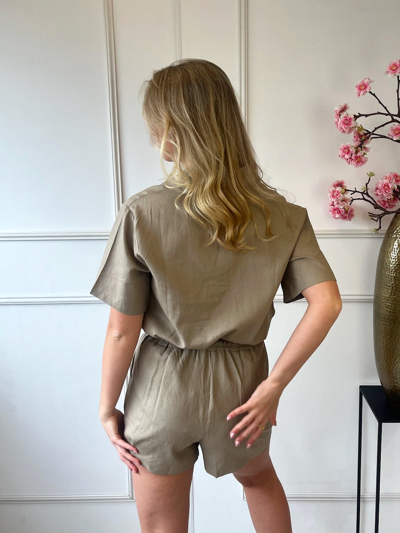 Linnen Blouse | Taupe