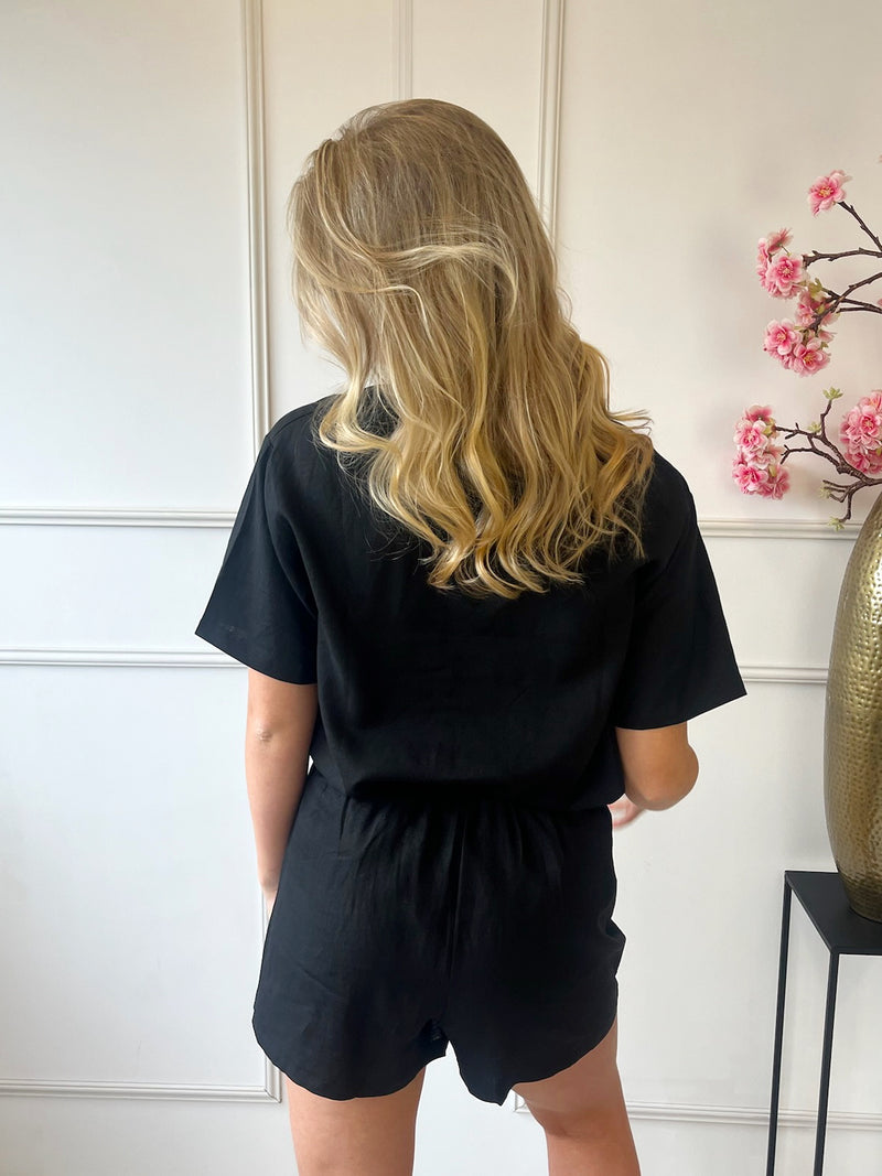 Linnen Blouse | Zwart