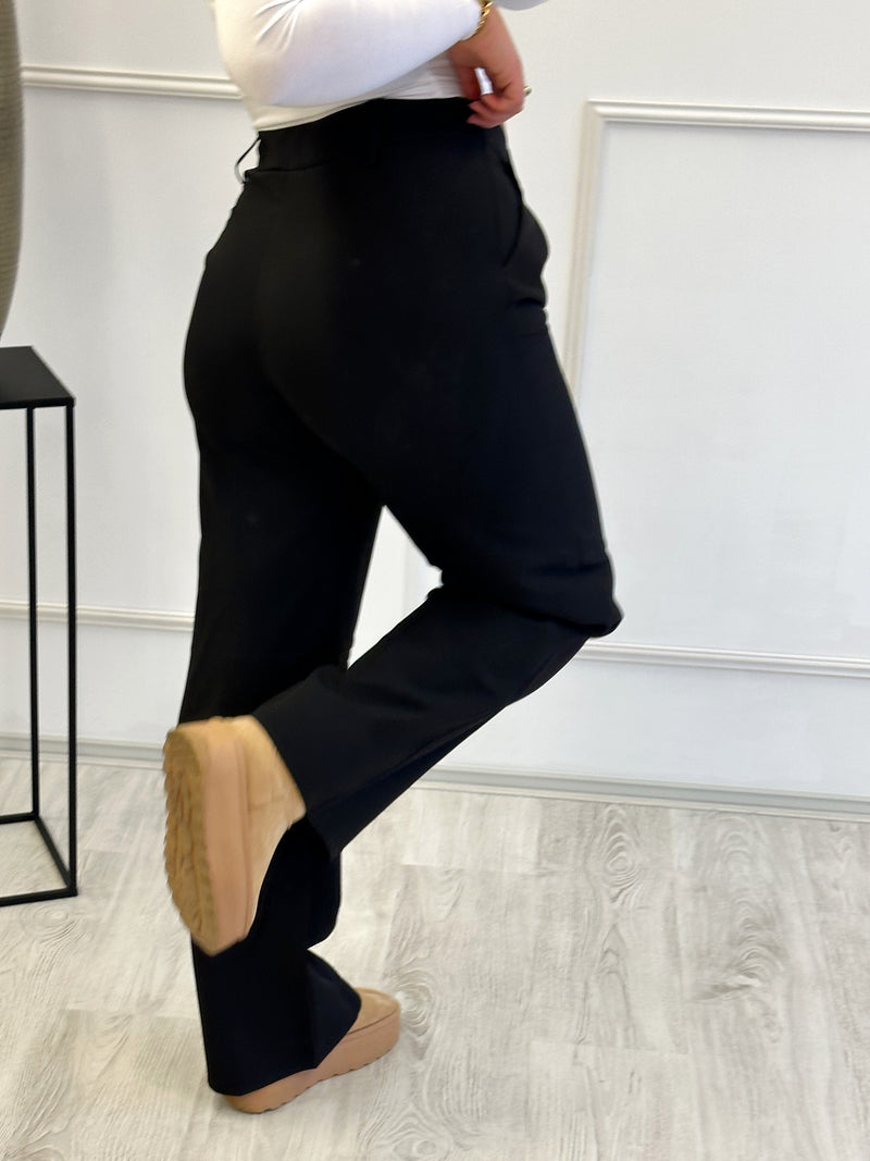 Straight Leg Pantalon Stretchy | Zwart