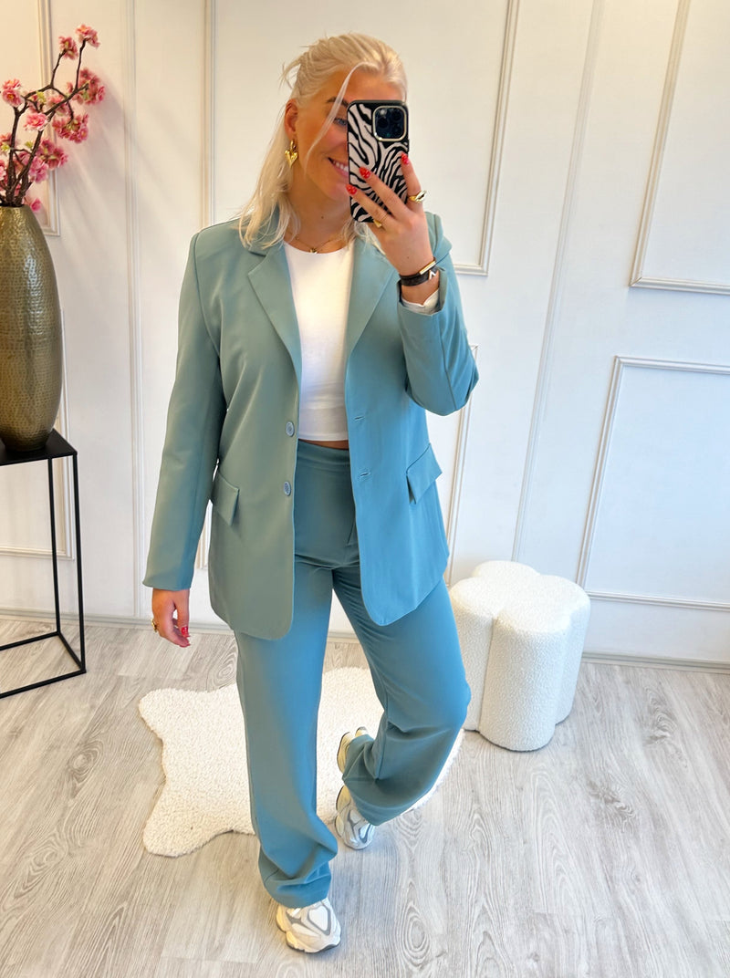 Tess Blazer | Dusty Blue