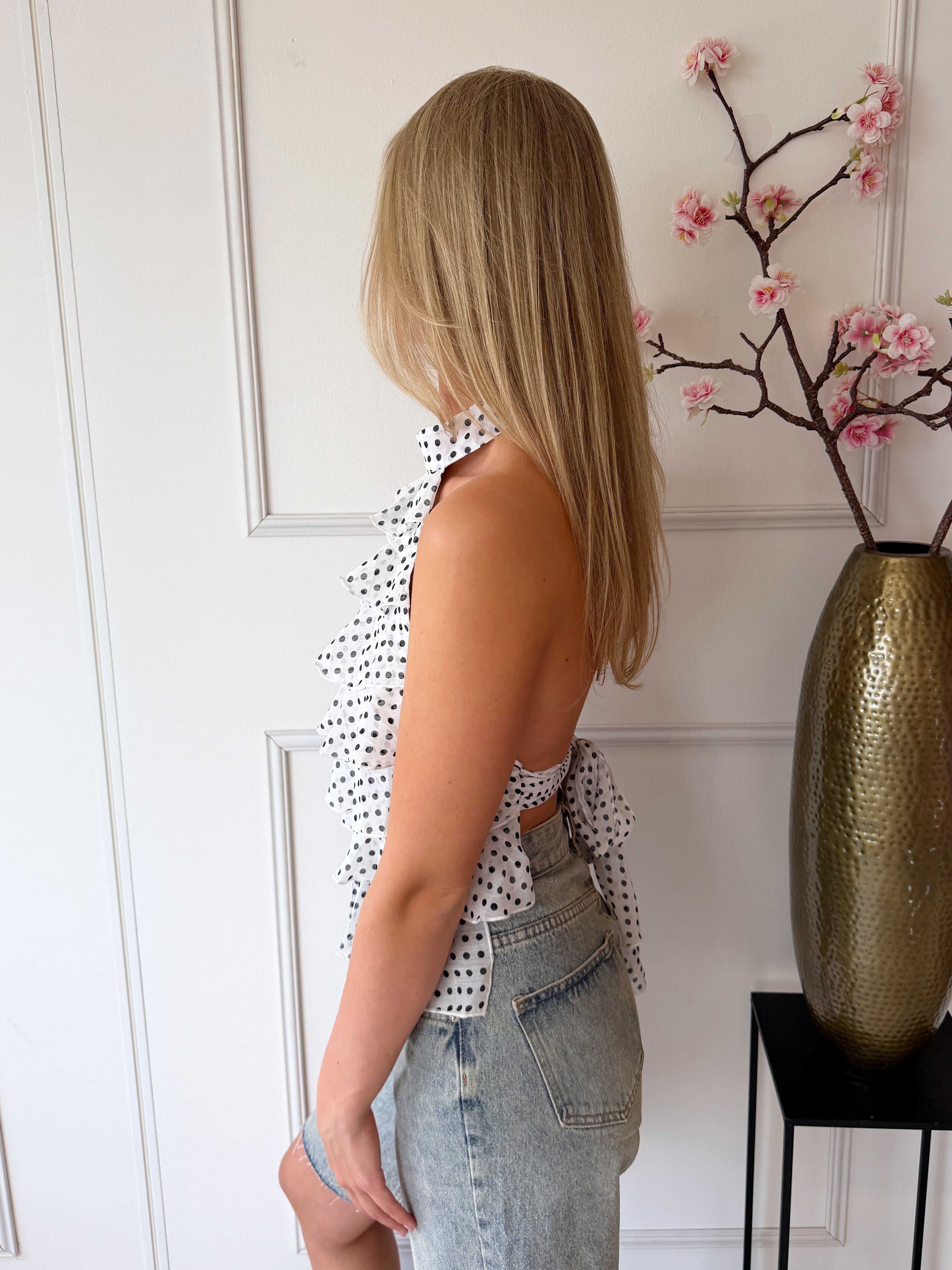 Nola Top met ruffles | Wit
