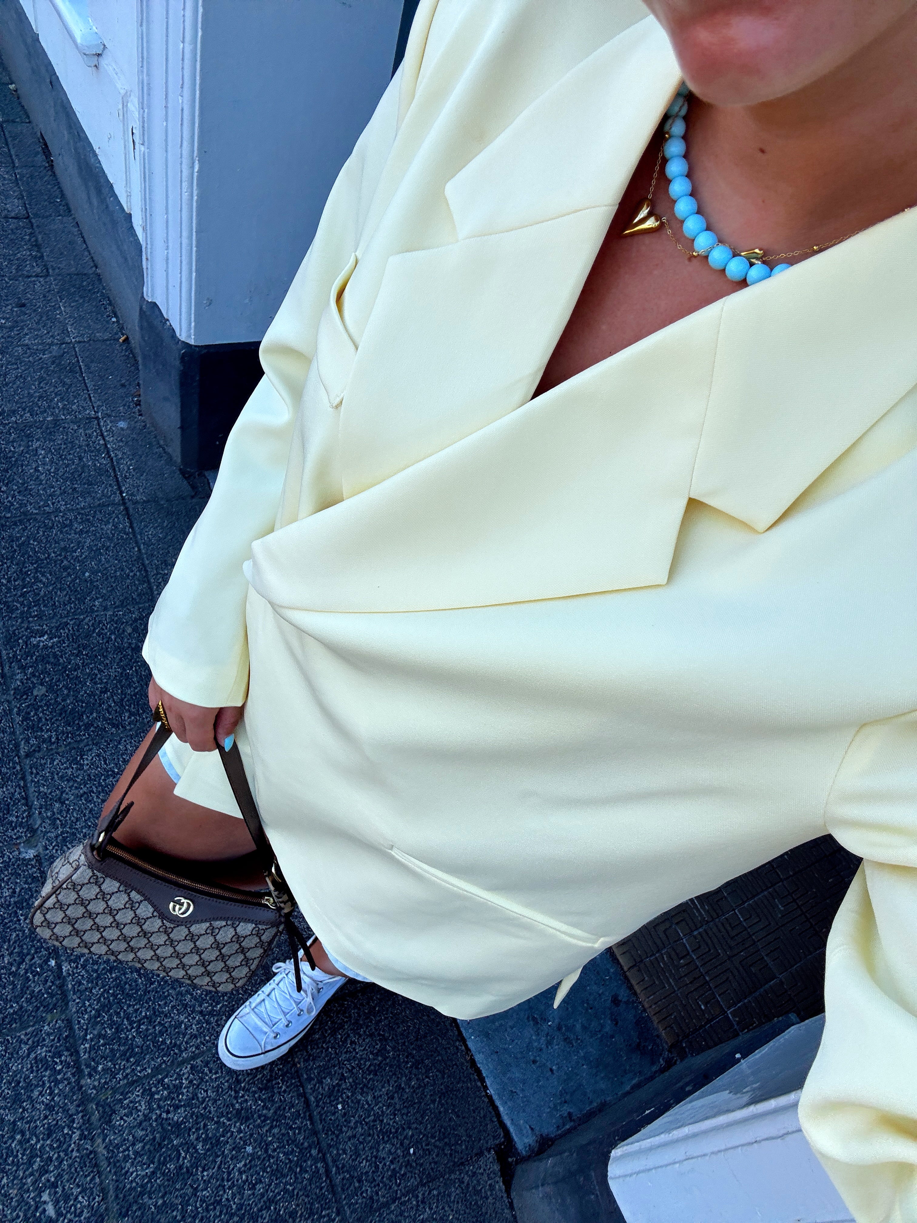 Boxy Oversized Blazer | Geel