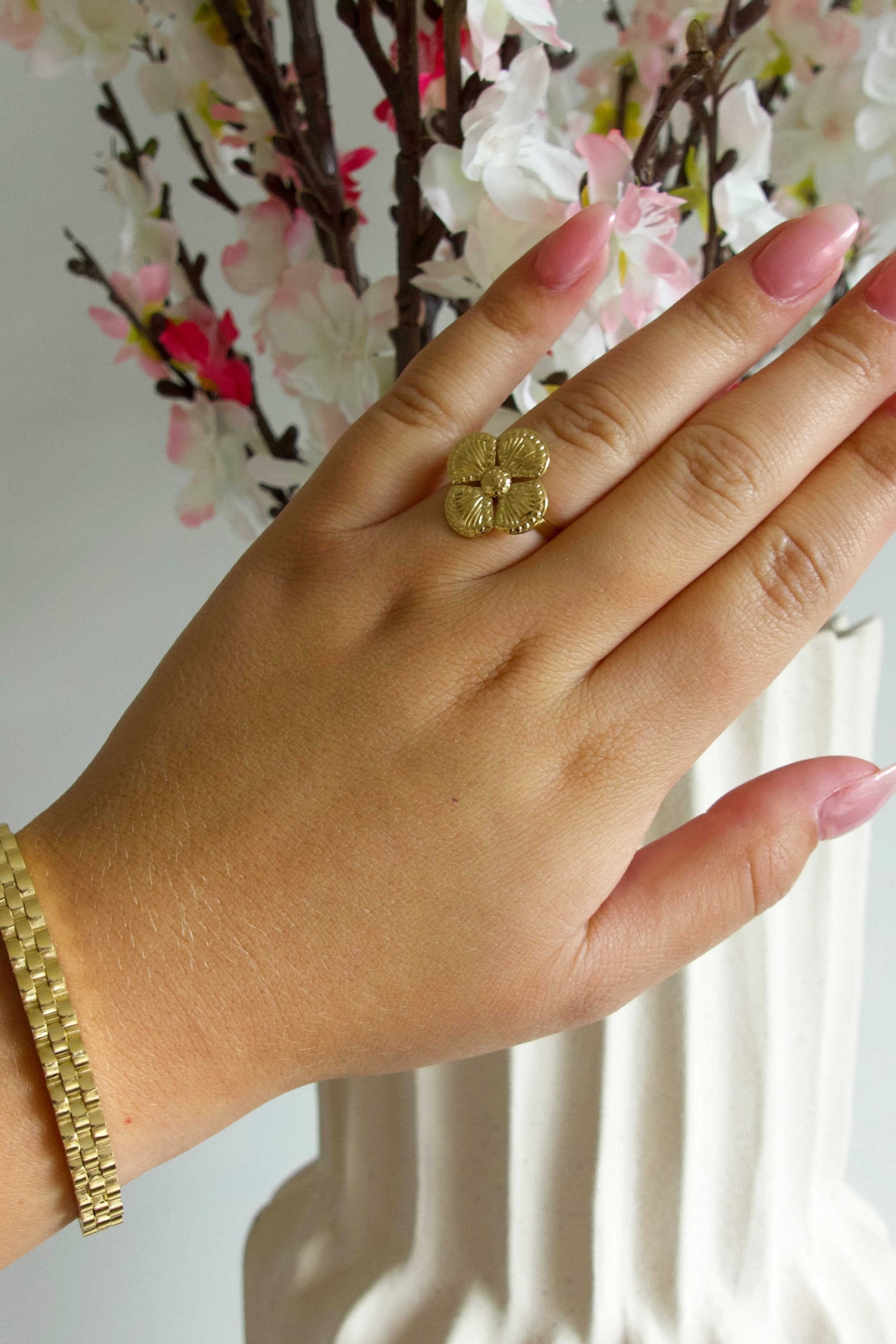Luxe Klaver Ring | Goud