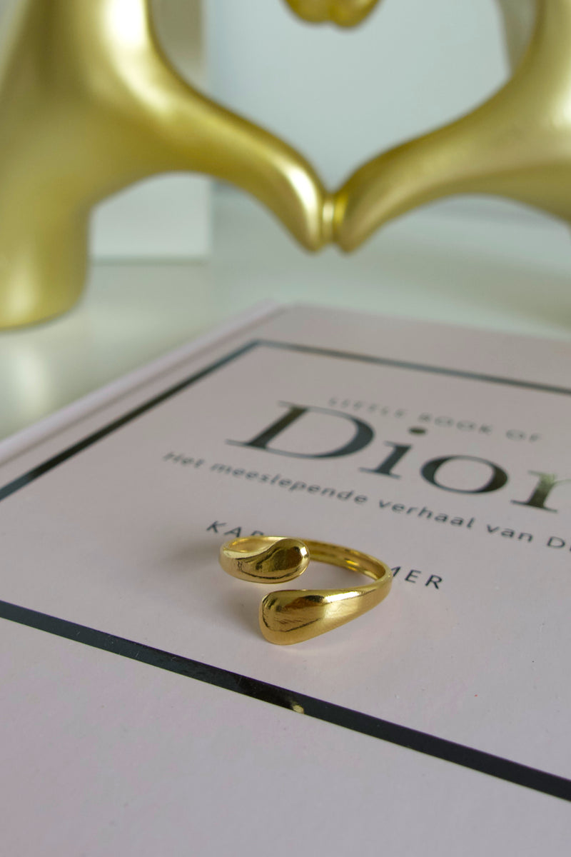 Druppel Duo Ring | Goud