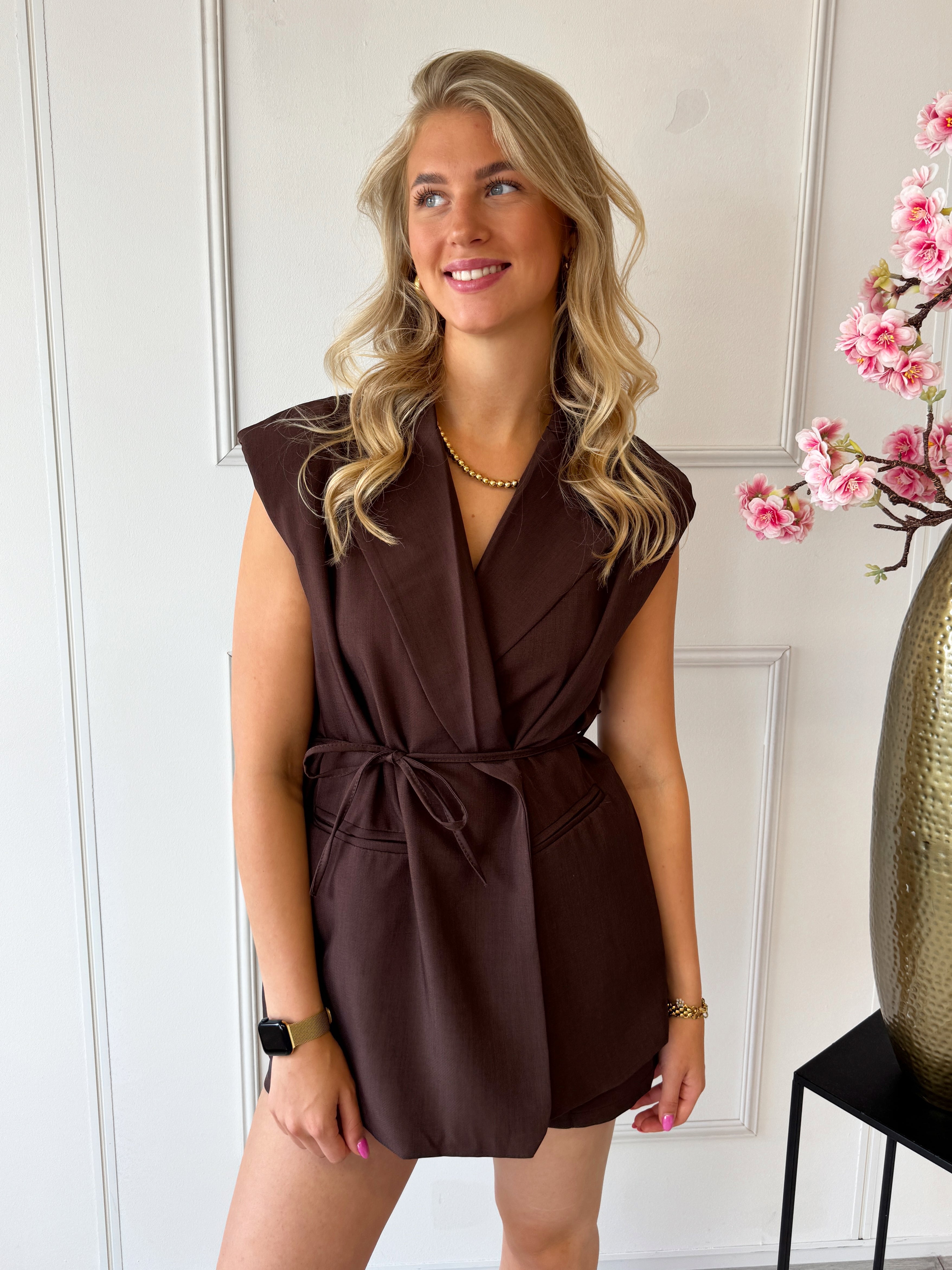 Overslag Gilet | Bruin