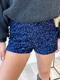 Lumi Glitter Short | Navy Blauw