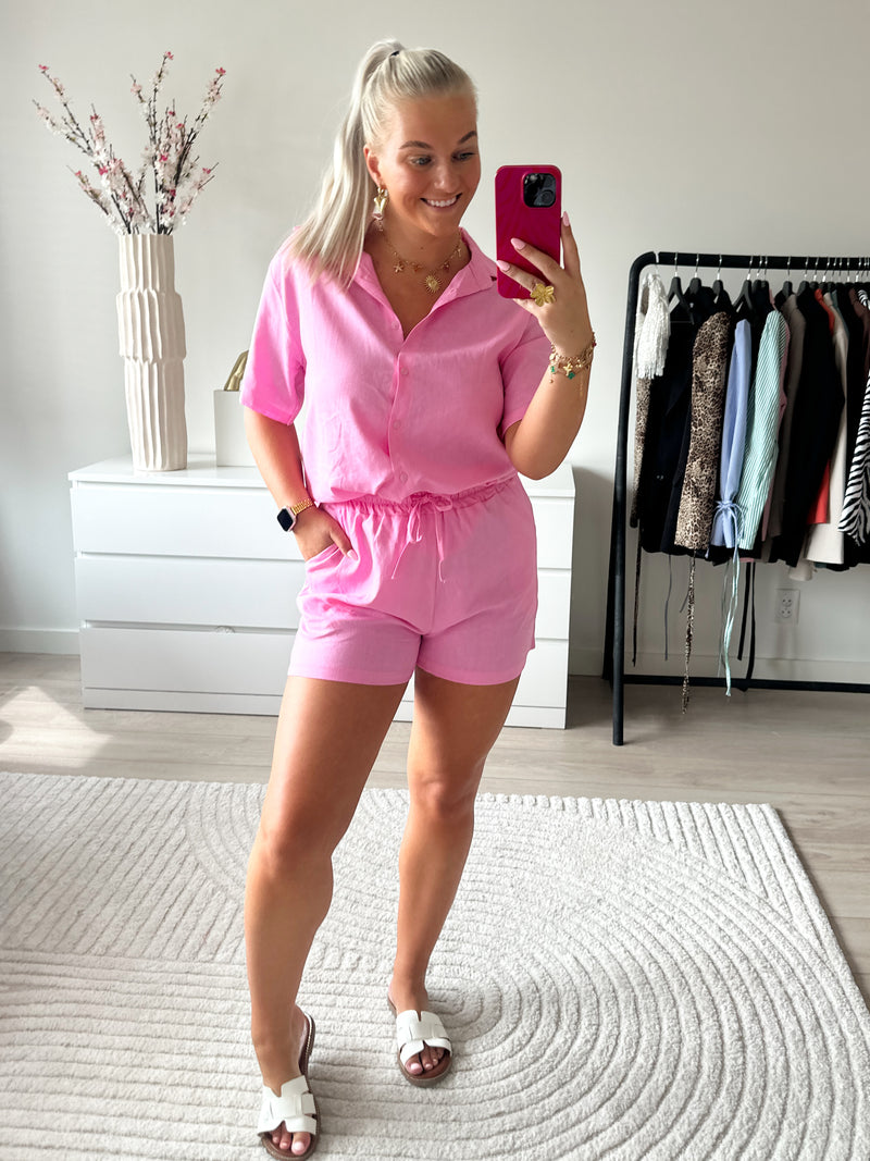 Linnen Short | Roze