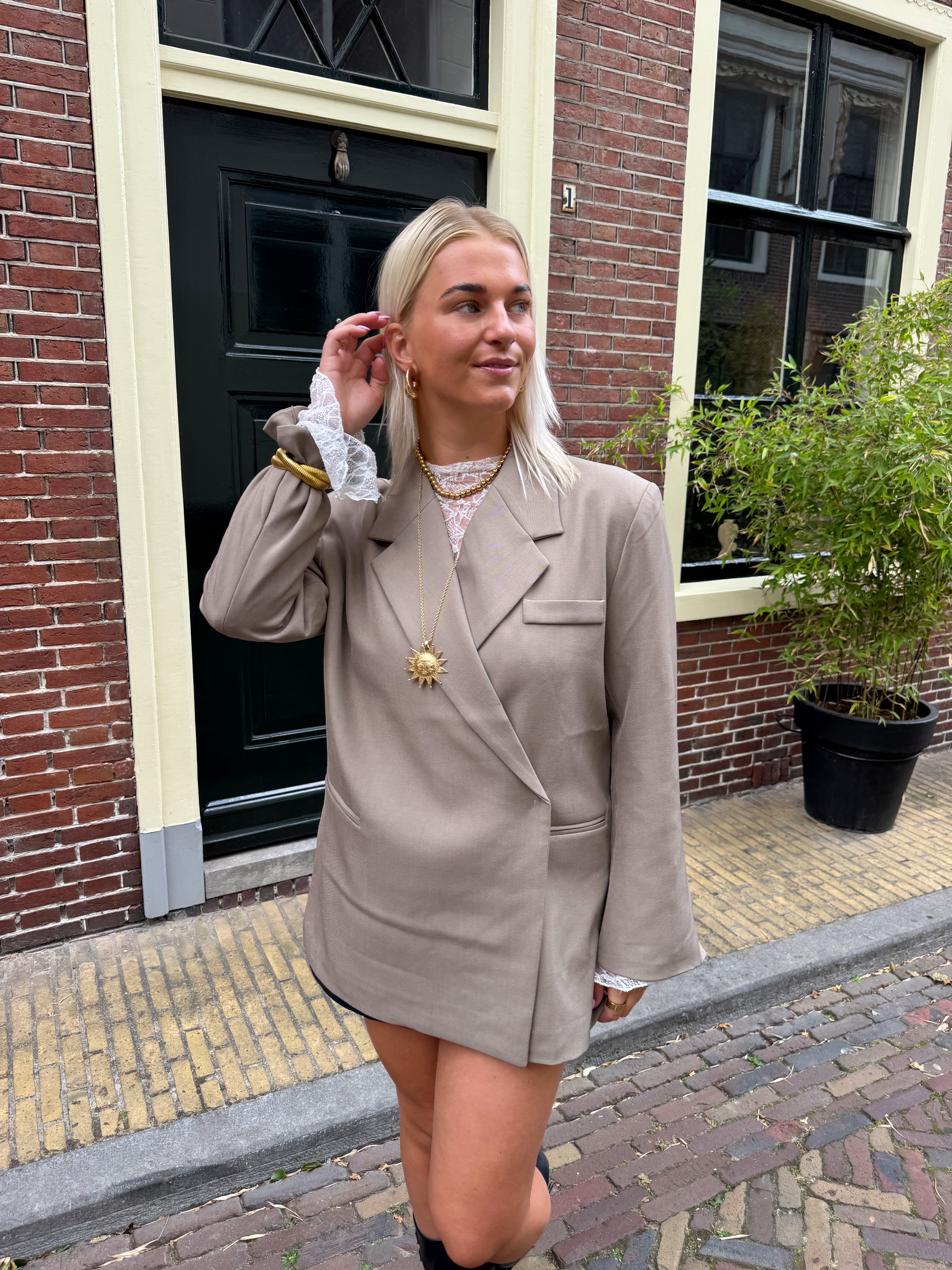 Boxy Oversized Blazer | Taupe