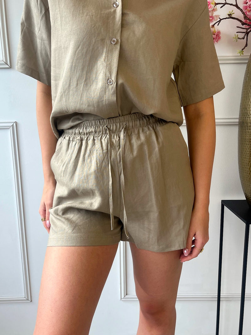 Linnen Short | Taupe