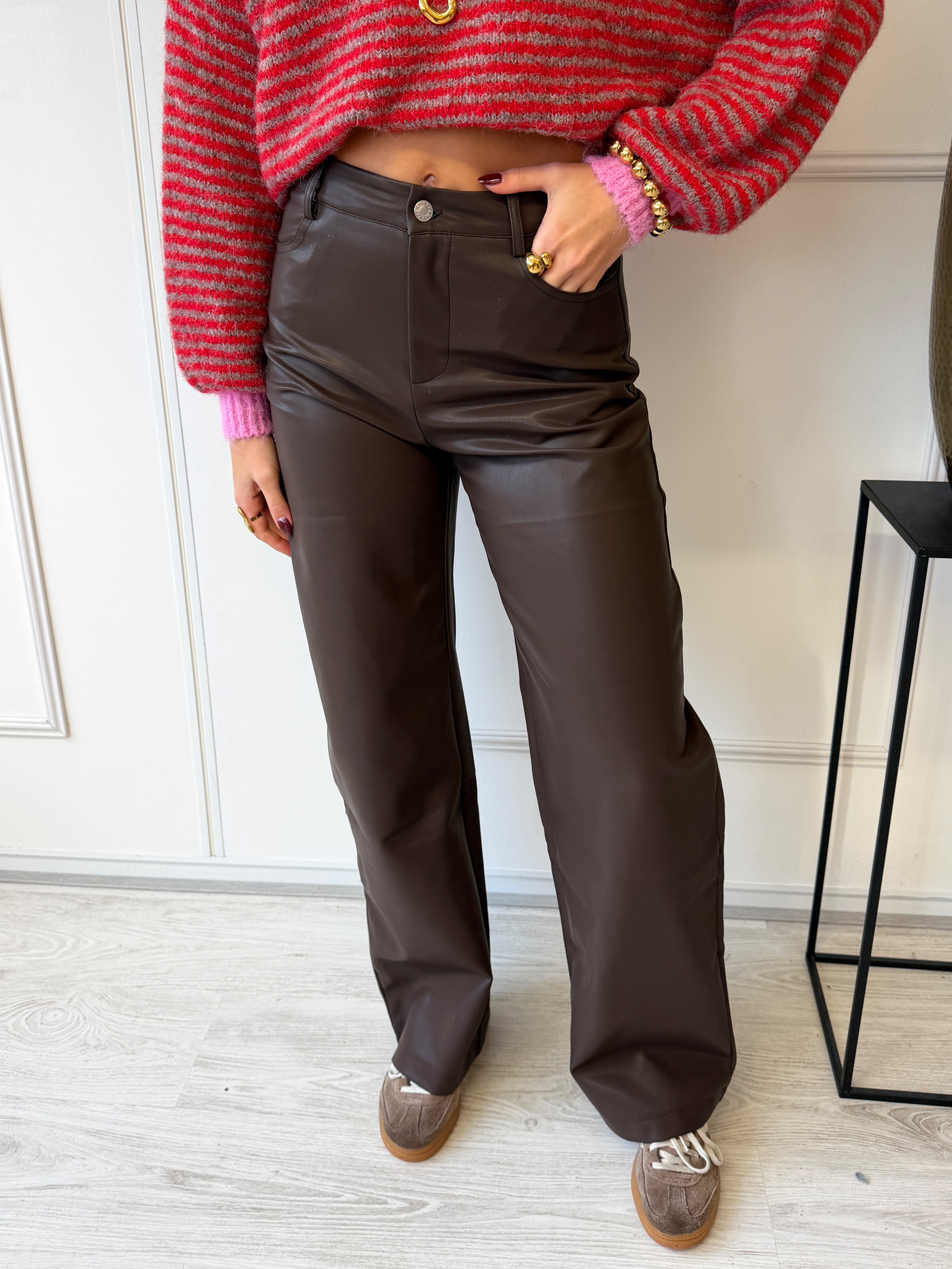 Coated Broek | Bruin