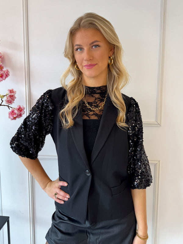 Pailetten Ambika Blazer | Zwart