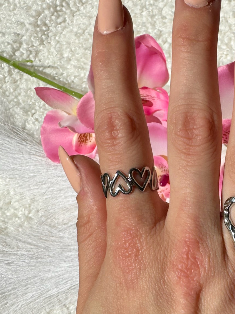 Infinity Hartjes Ring | Zilver