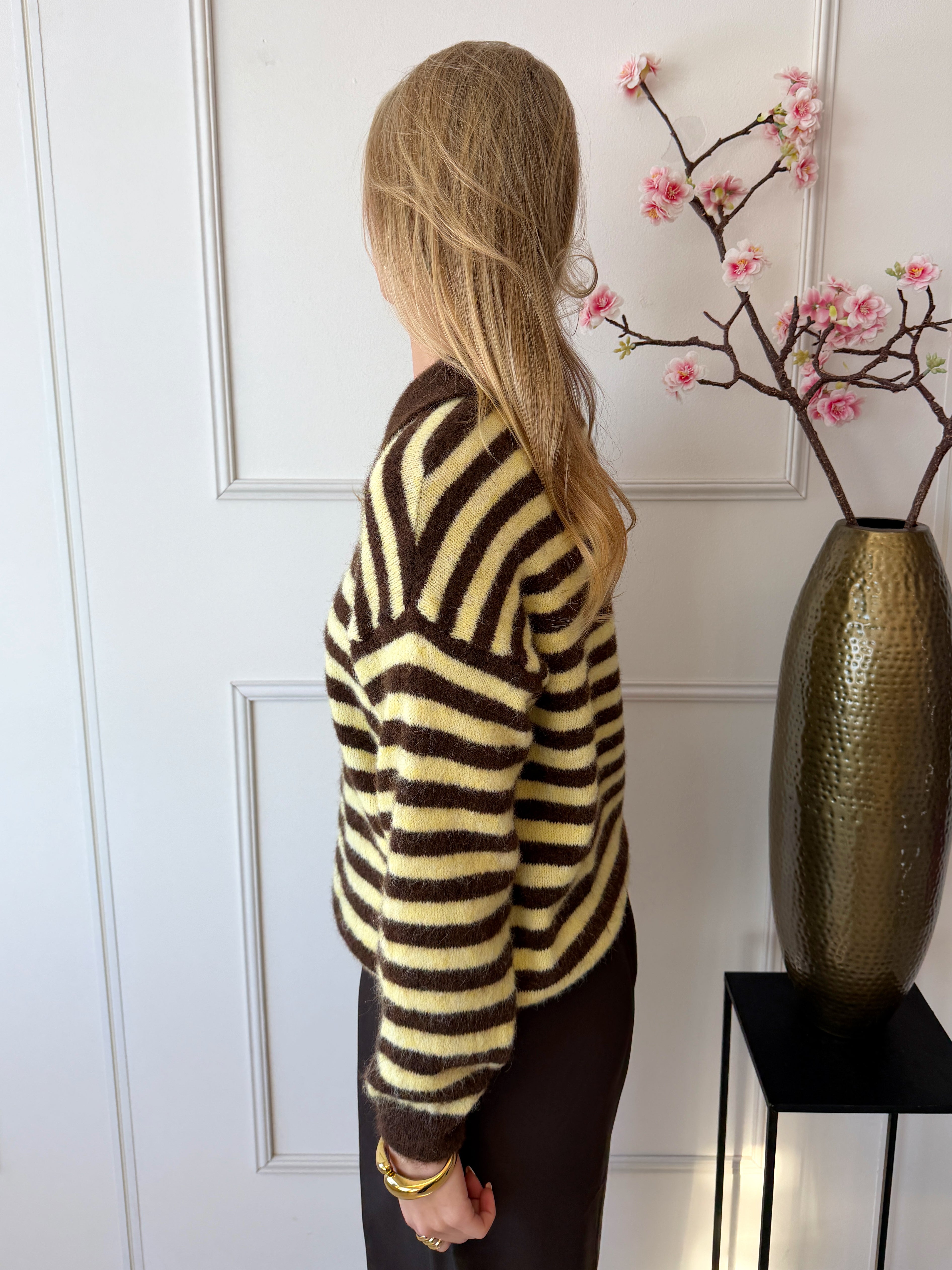 Jip Trui met kraag | Geel - Bruin