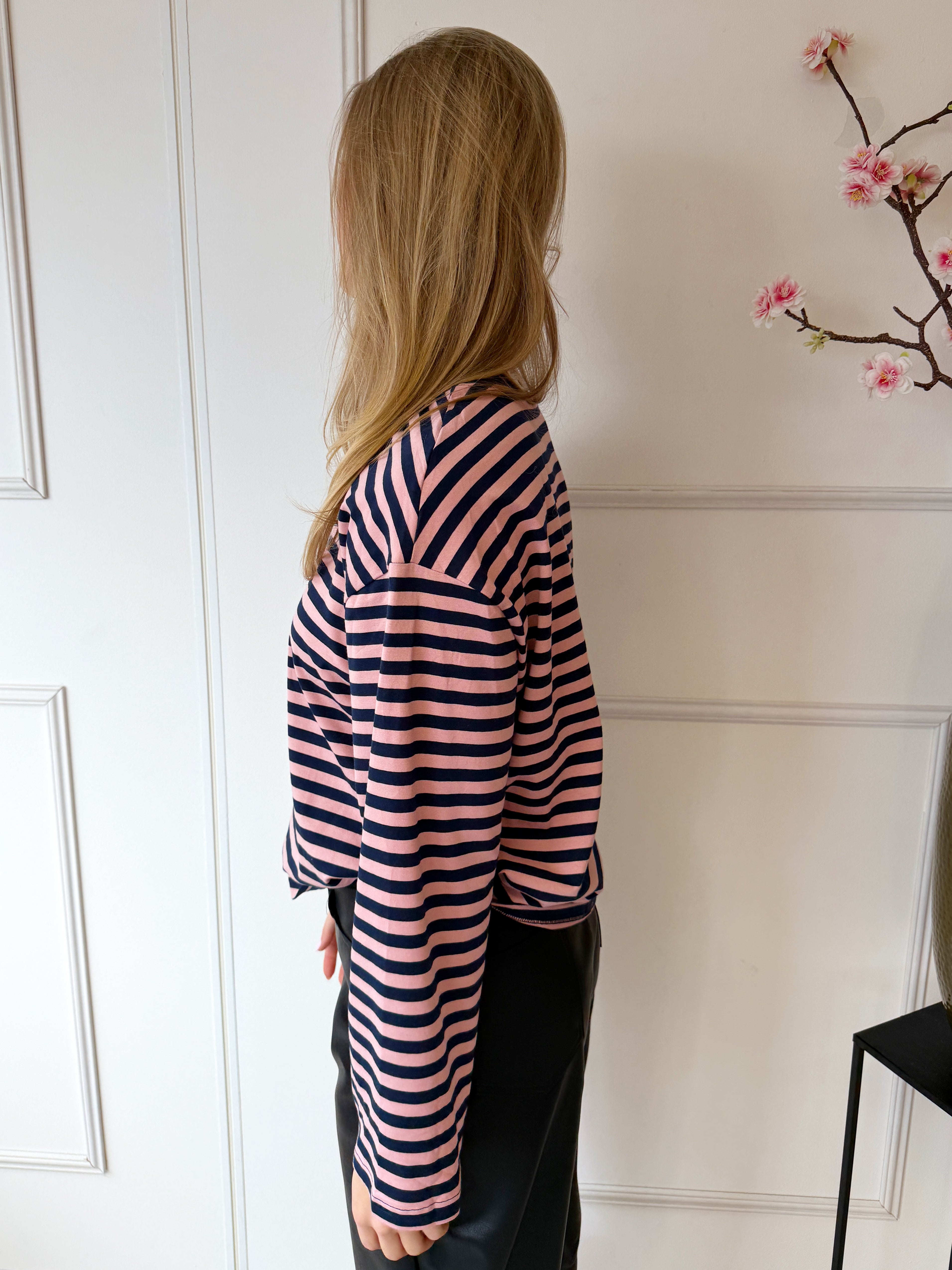Long Sleeve Striped | Roze - Marine