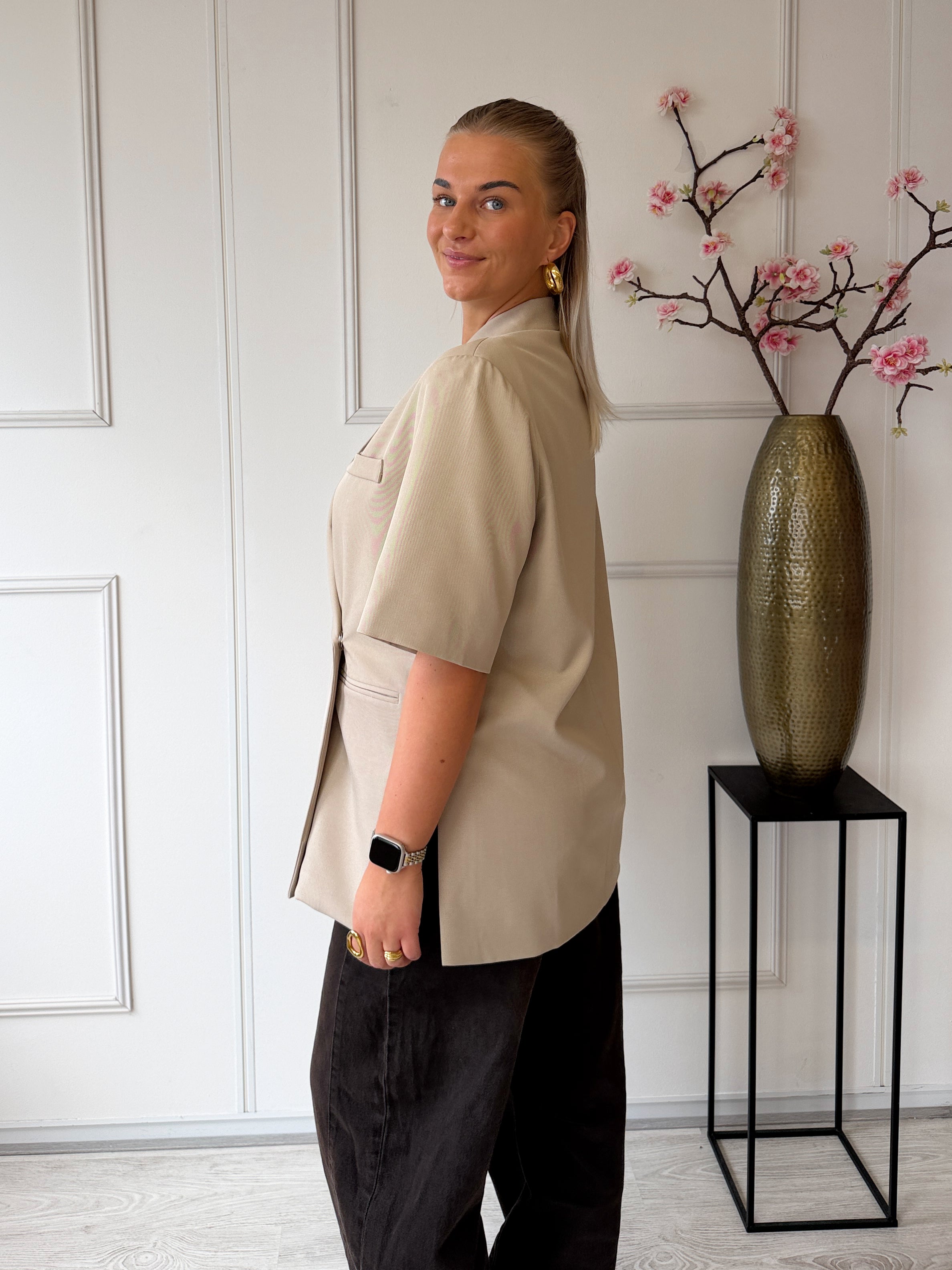 Summer Oversized Boxy Blazer | Beige