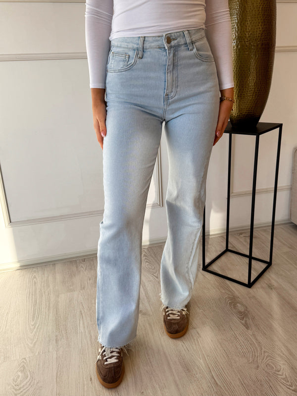 Wide Leg Basic Denim Jeans | Blauw