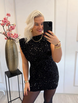 Party Sequin Jurkje | Zwart