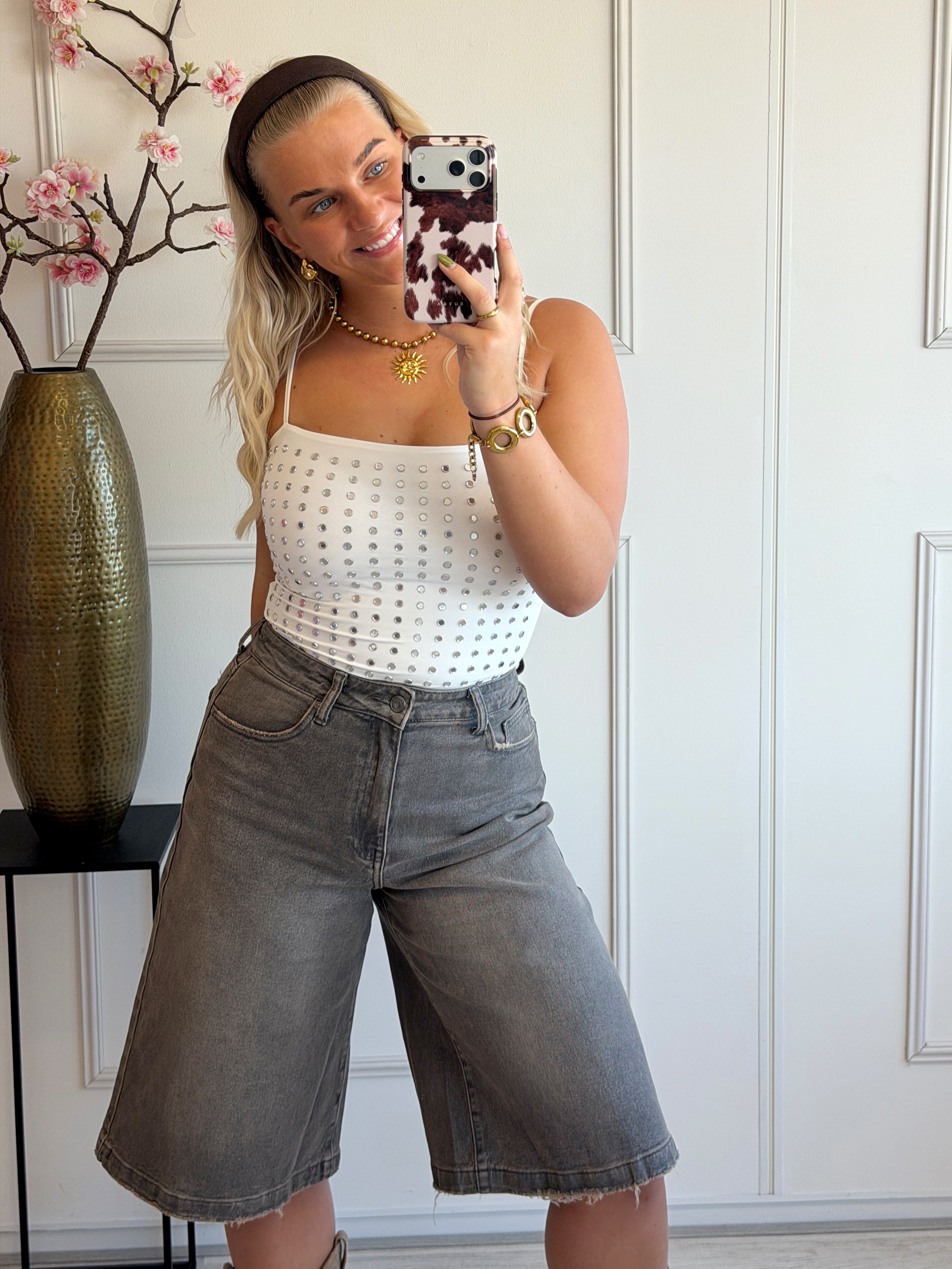 Studs Hemd Body | Wit