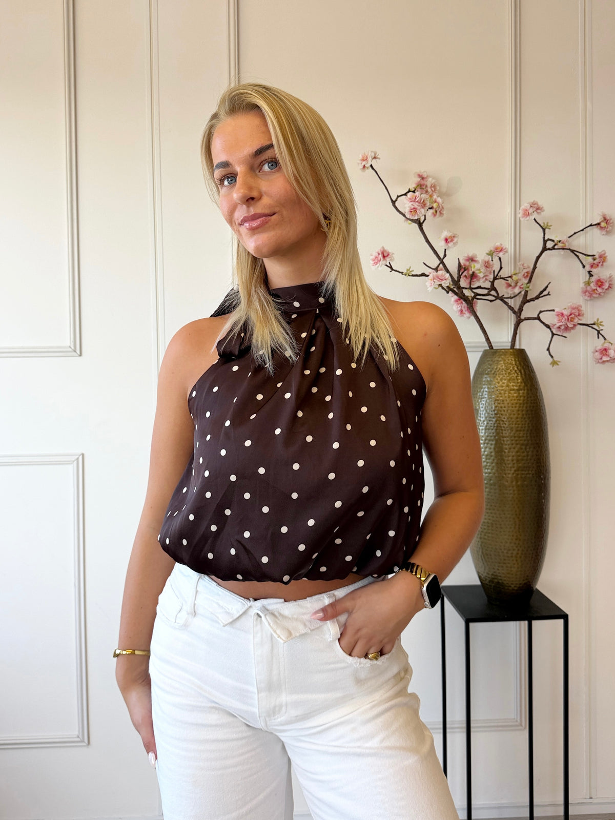 Dots Halter Top | Bruin