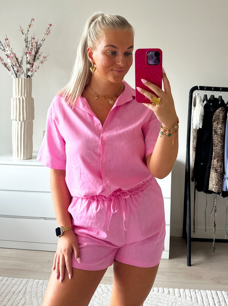 Linnen Short | Roze