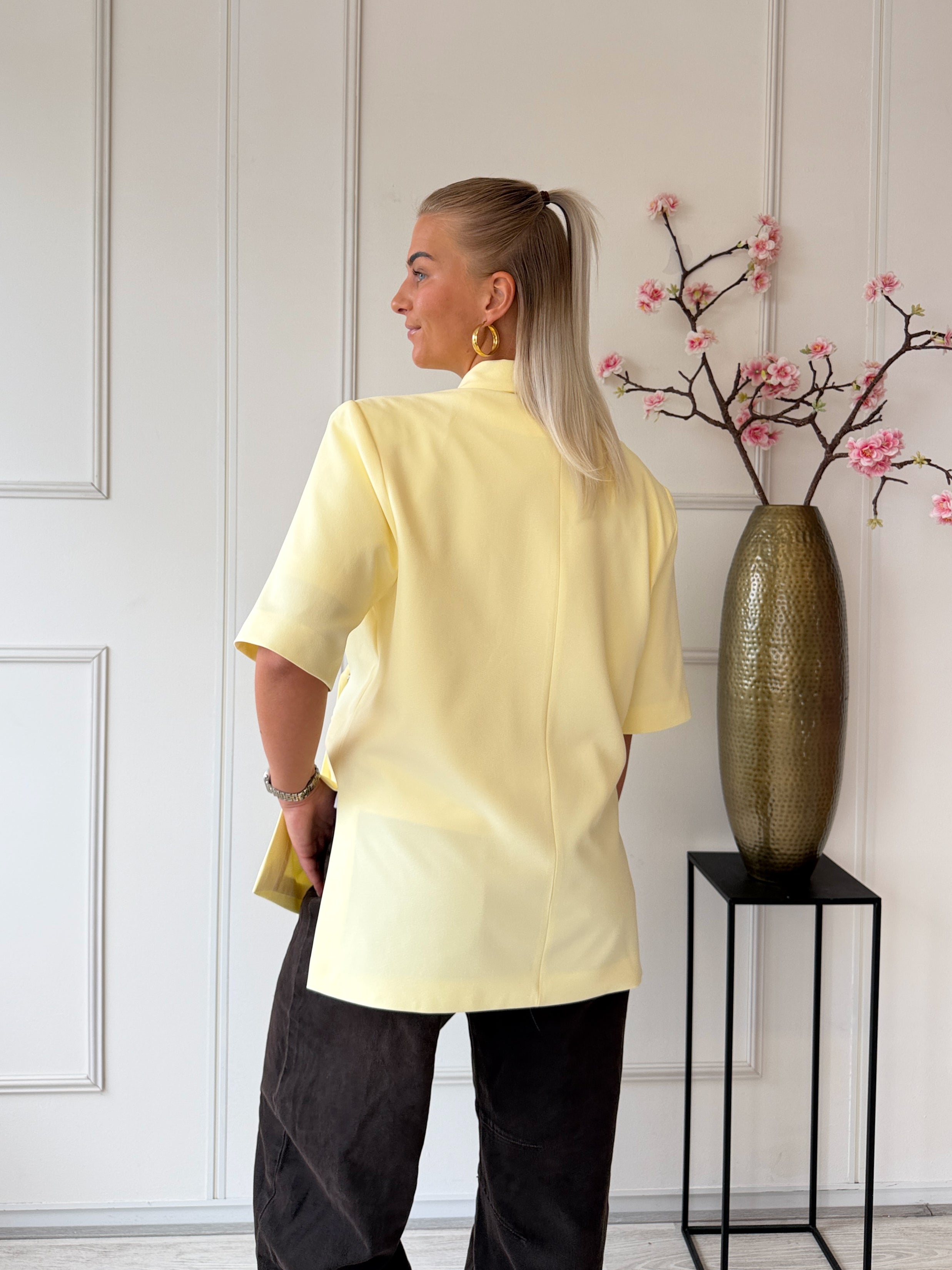 Summer Oversized Boxy Blazer | Geel