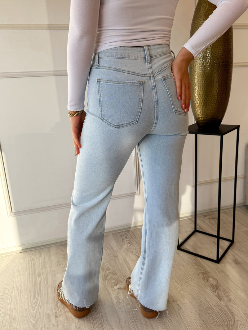 Wide Leg Basic Denim Jeans | Blauw