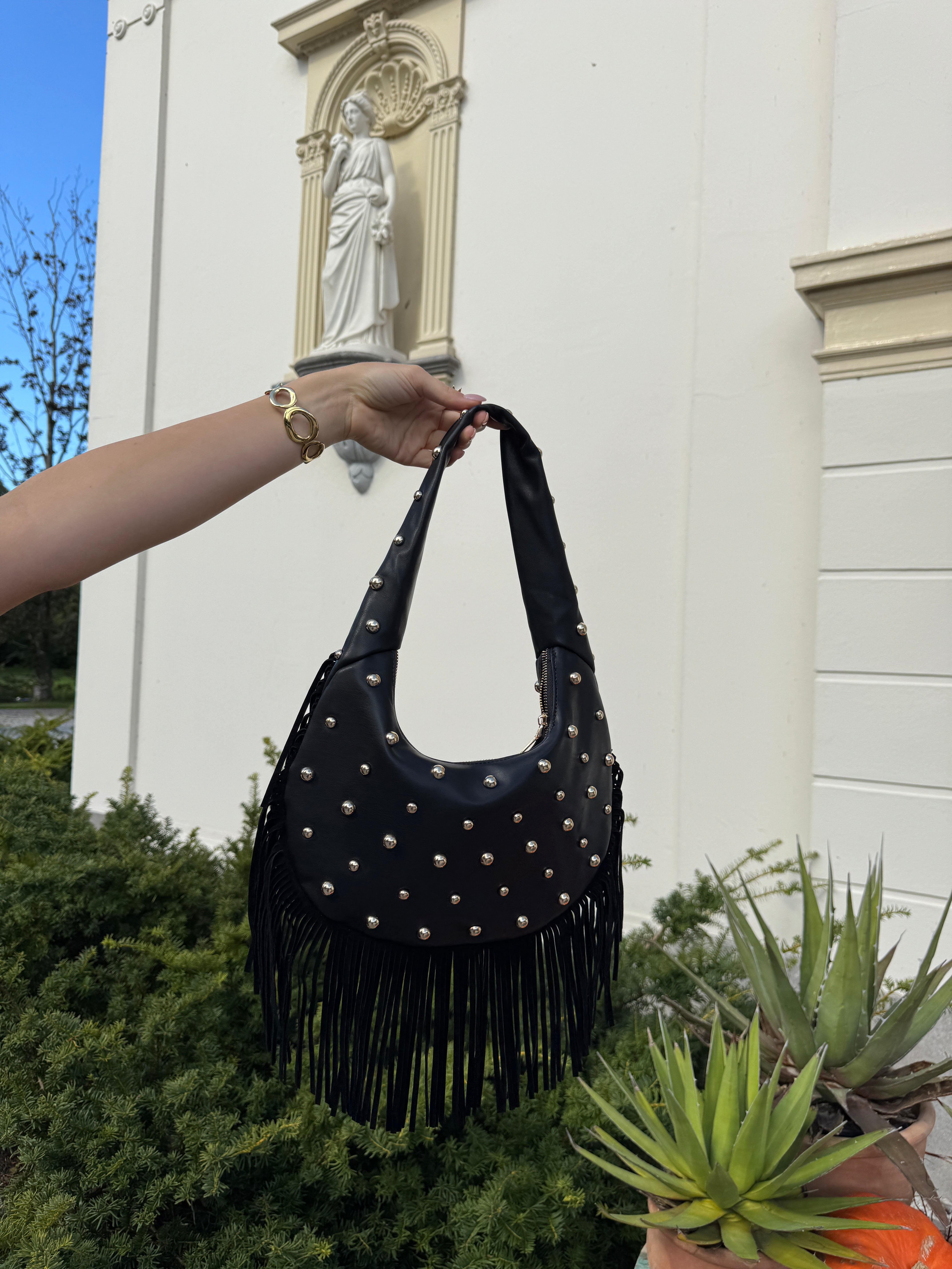 Handtas met Studs | Zwart